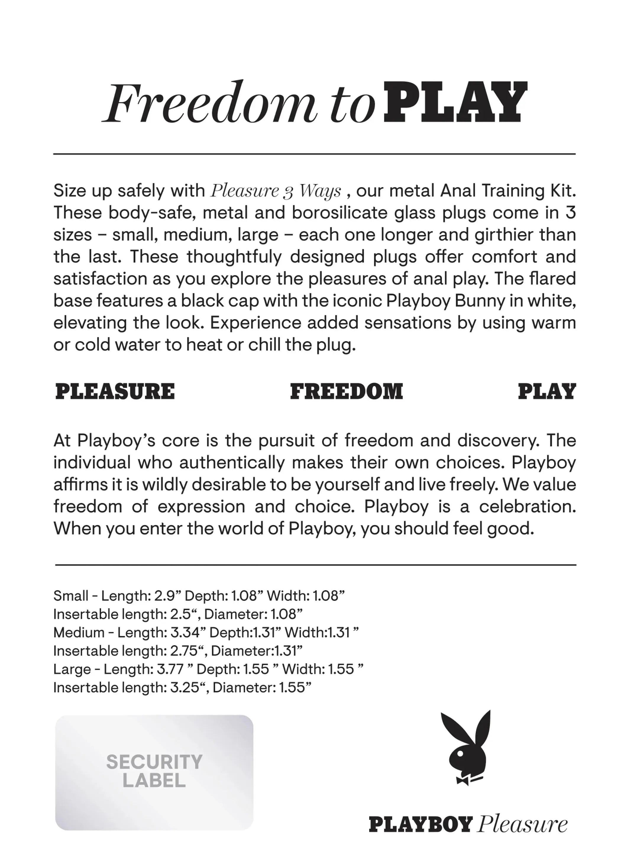 Playboy Pleasure 3 Ways Butt Plug Set Evolved Novelties