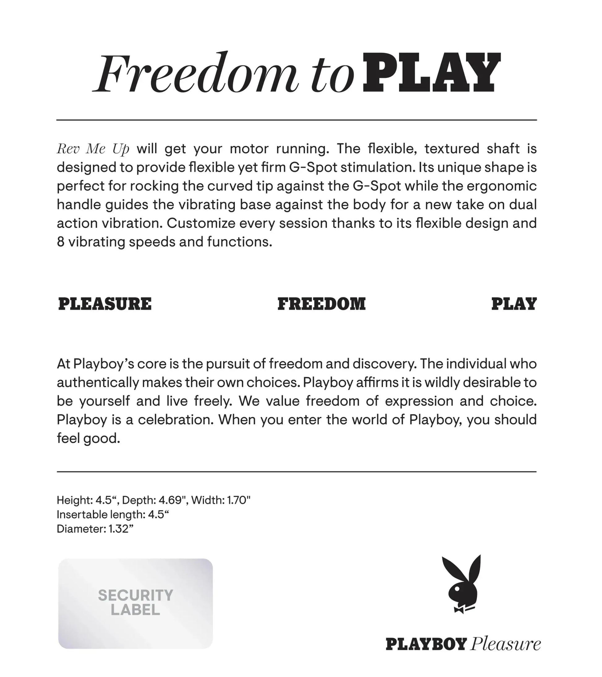 Playboy Rev Me Up Vibrator Evolved Novelties
