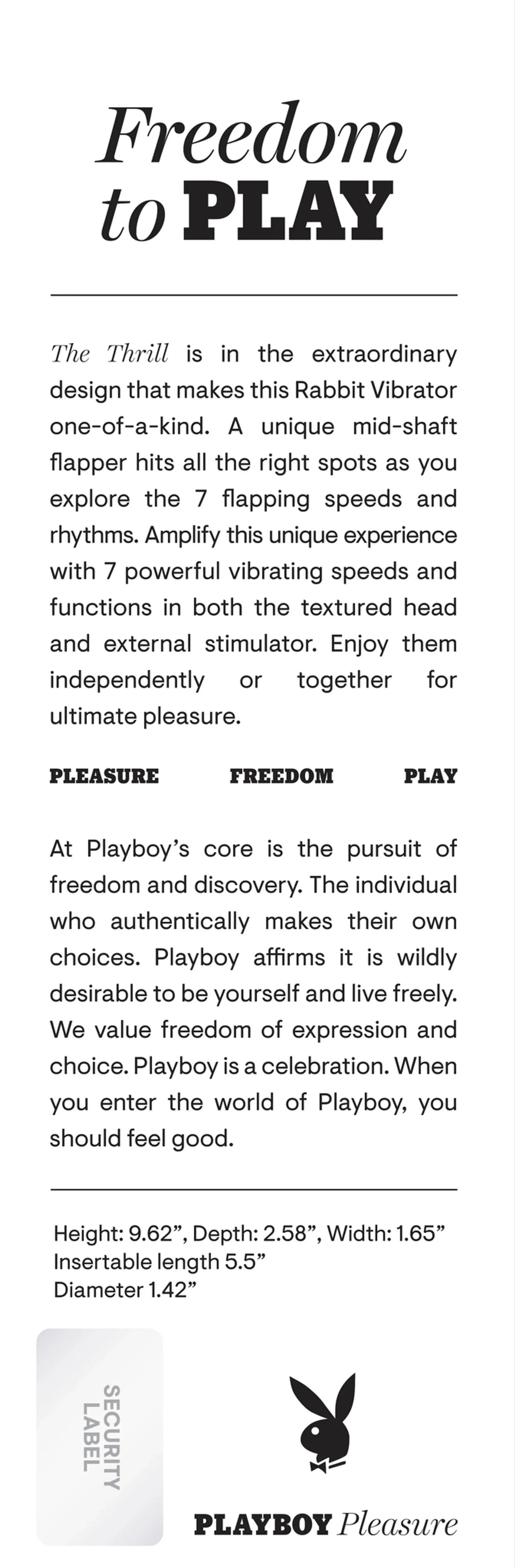Playboy The Thrill Rabbit Vibrator Evolved Novelties