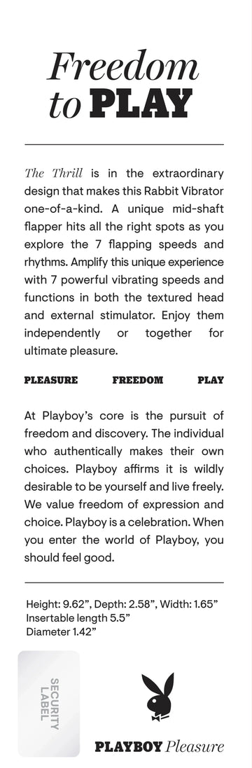 Playboy The Thrill Rabbit Vibrator Evolved Novelties