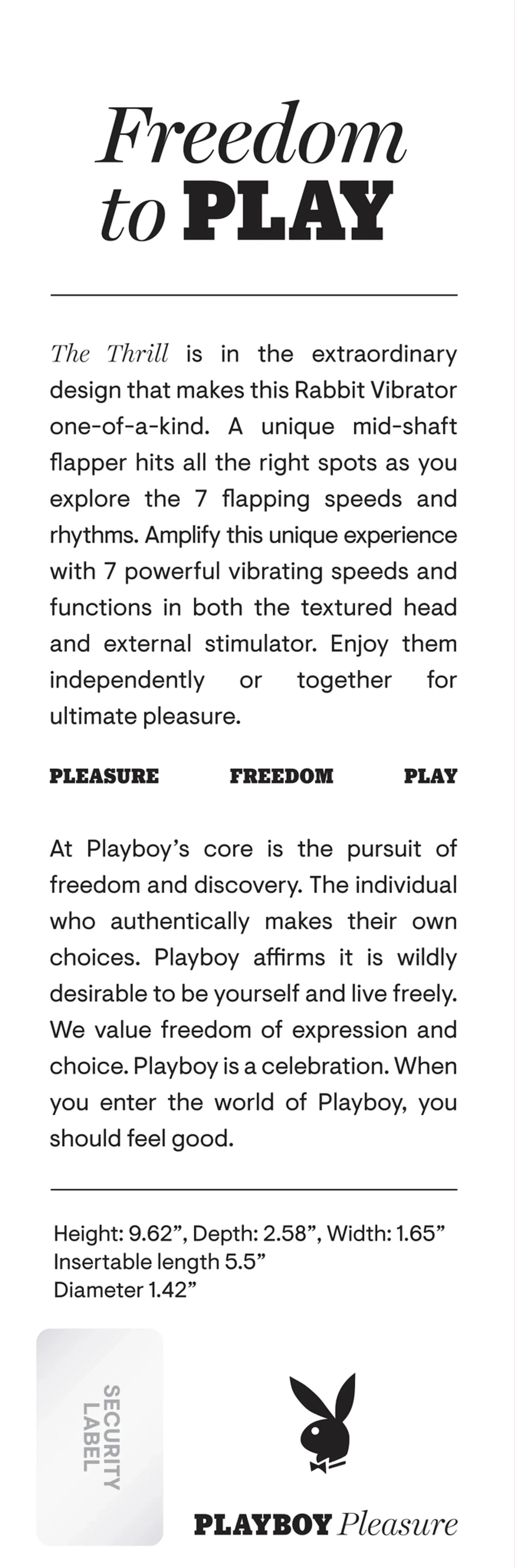 Playboy The Thrill Rabbit Vibrator Evolved Novelties