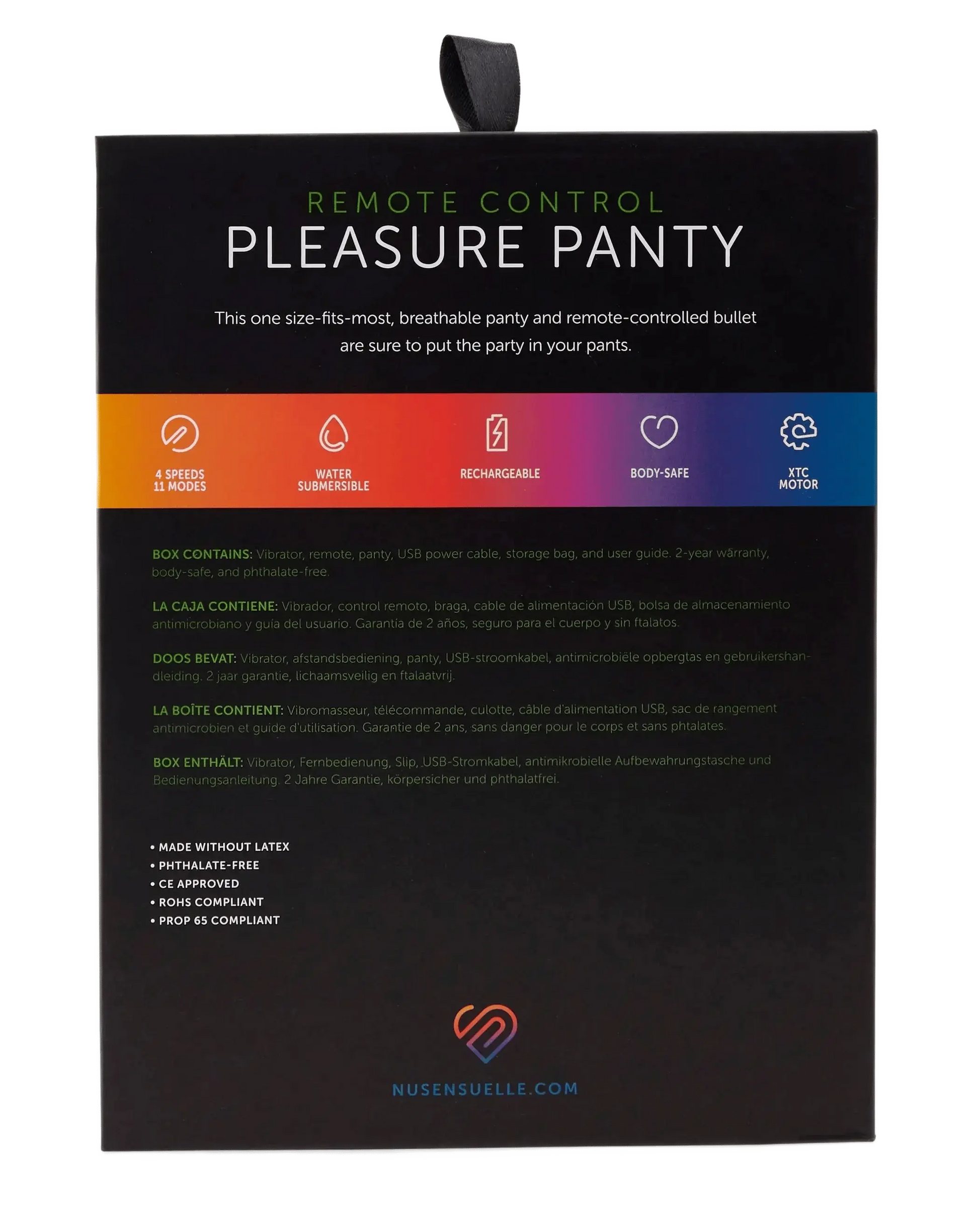 SENSUELLE PLEASURE PANTY BLACK REMOTE CONTROL Nu Sensuelle