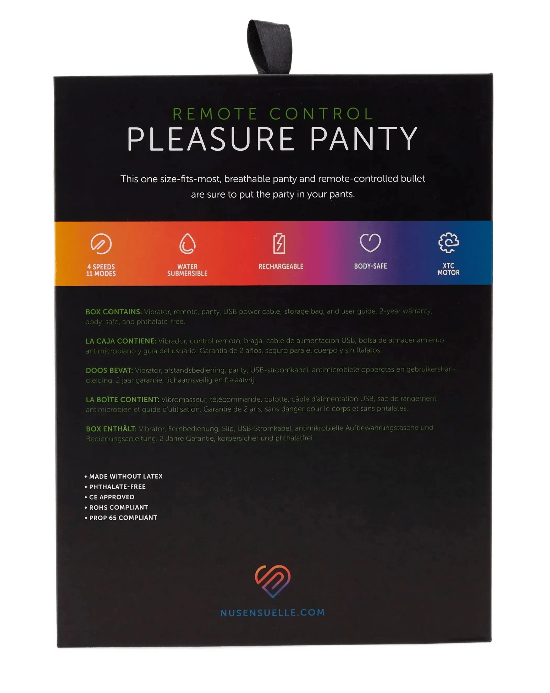 SENSUELLE PLEASURE PANTY BLACK REMOTE CONTROL Nu Sensuelle
