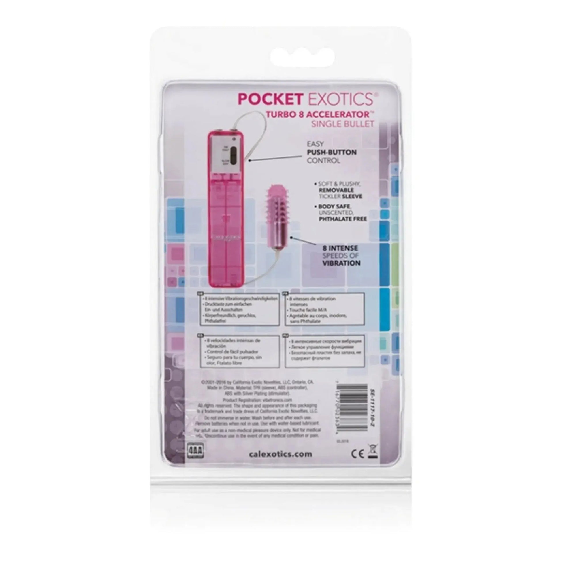 Pocket Exotic Turbo 8 Bullet With Sleeve Pink California Exotic Novelties