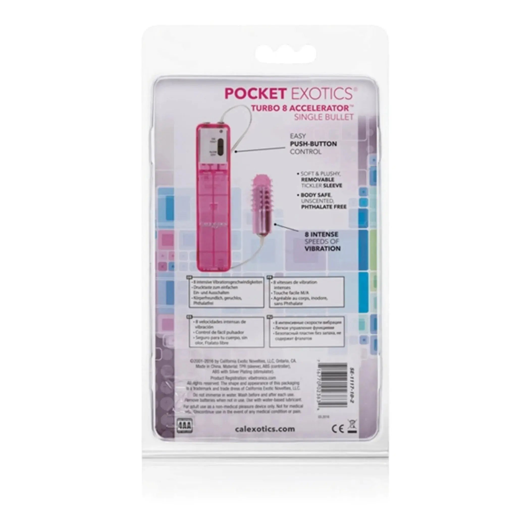 Pocket Exotic Turbo 8 Bullet With Sleeve Pink California Exotic Novelties