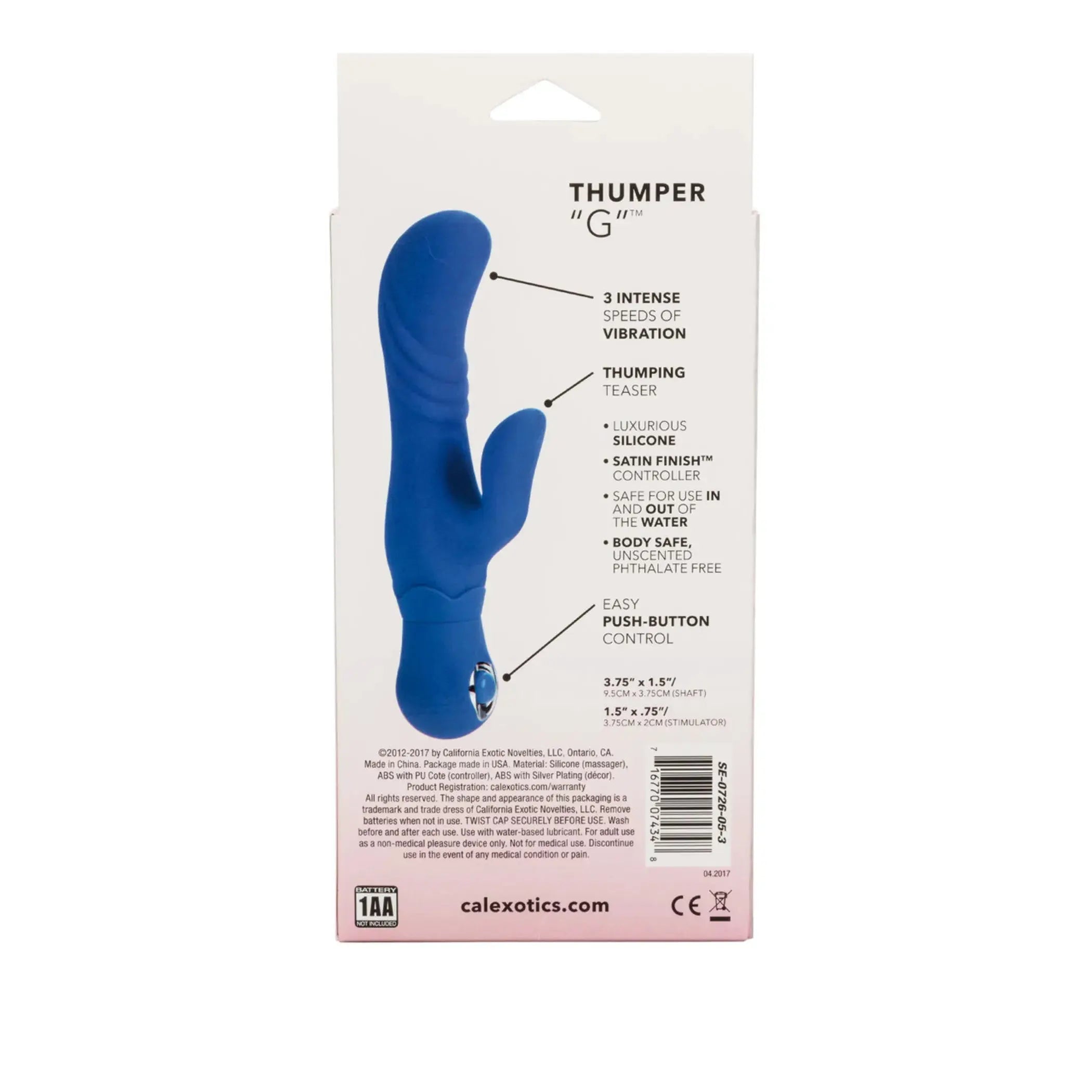 Posh Silicone Thump G Vibrator Blue California Exotic Novelties