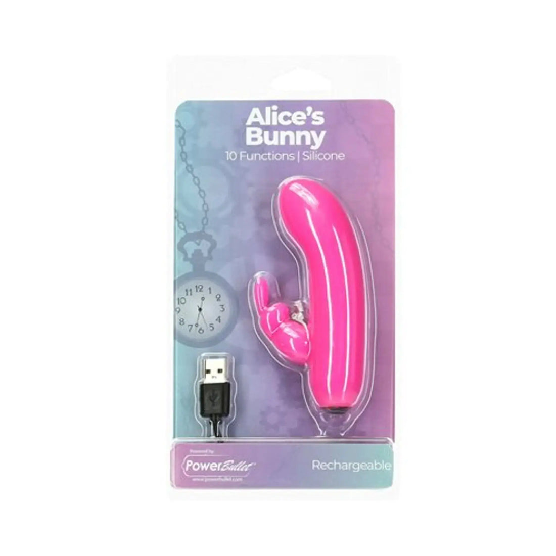 Power Bullet Alice's Bunny 4-Inch 10-Function Vibrator Pink BMS Enterprises