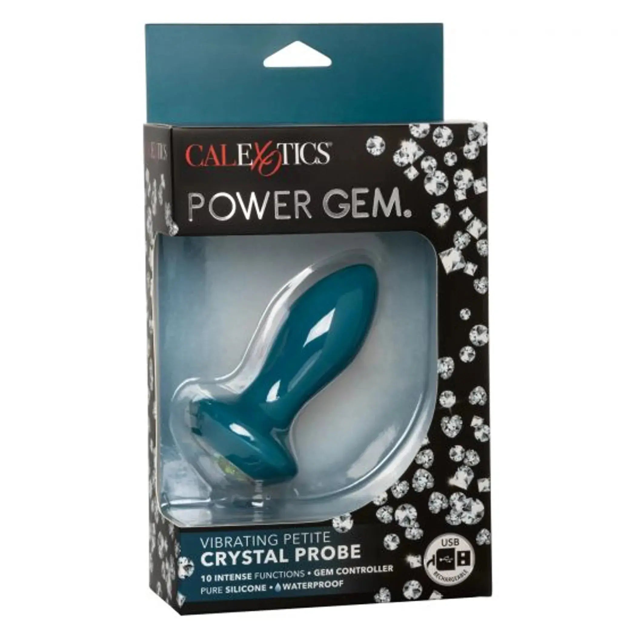 Power Gem Vibrating Petite Crystal Probe Blue California Exotic Novelties