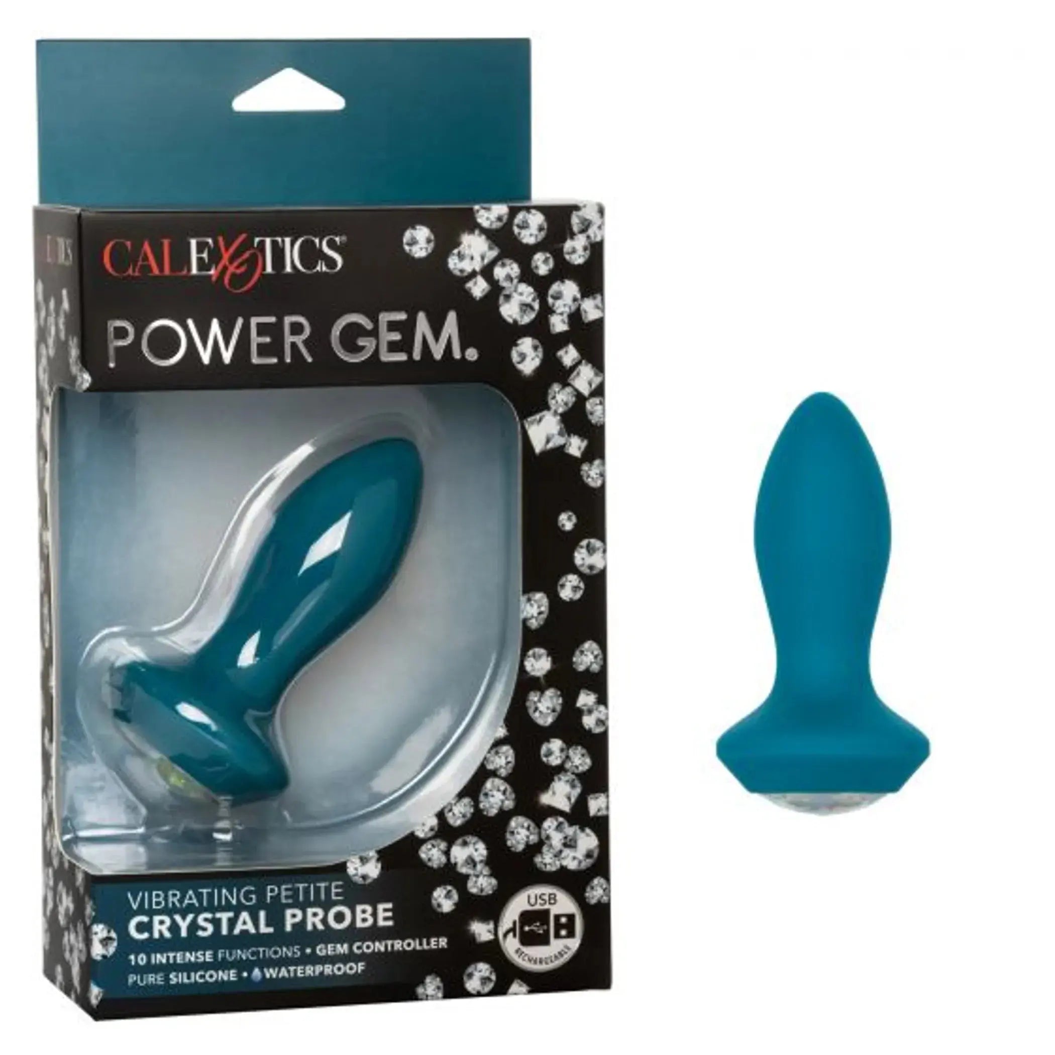Power Gem Vibrating Petite Crystal Probe Blue California Exotic Novelties