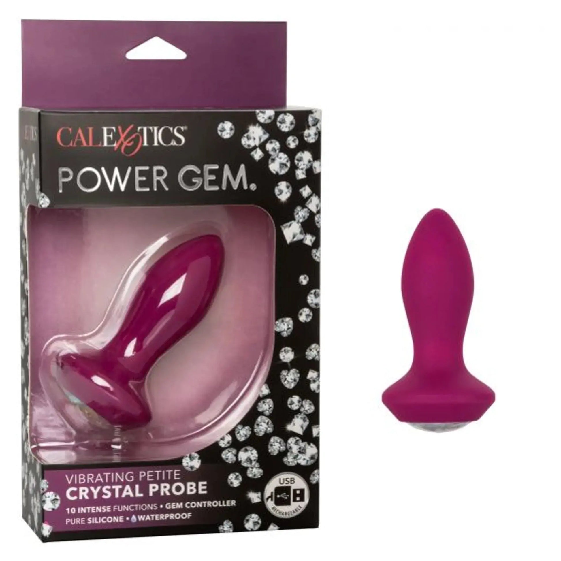 Power Gem Vibrating Petite Crystal Probe Purple California Exotic Novelties