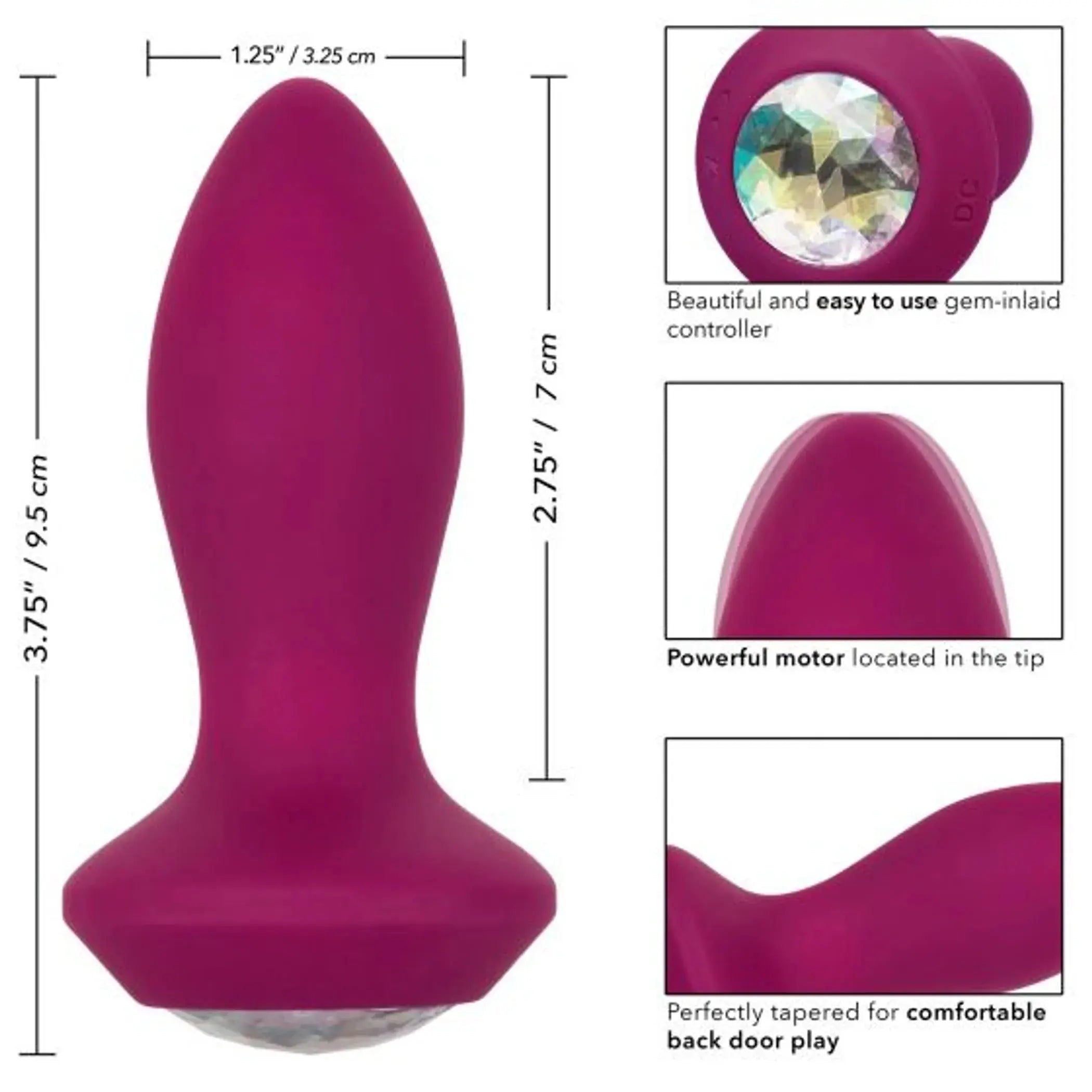 Power Gem Vibrating Petite Crystal Probe Purple California Exotic Novelties