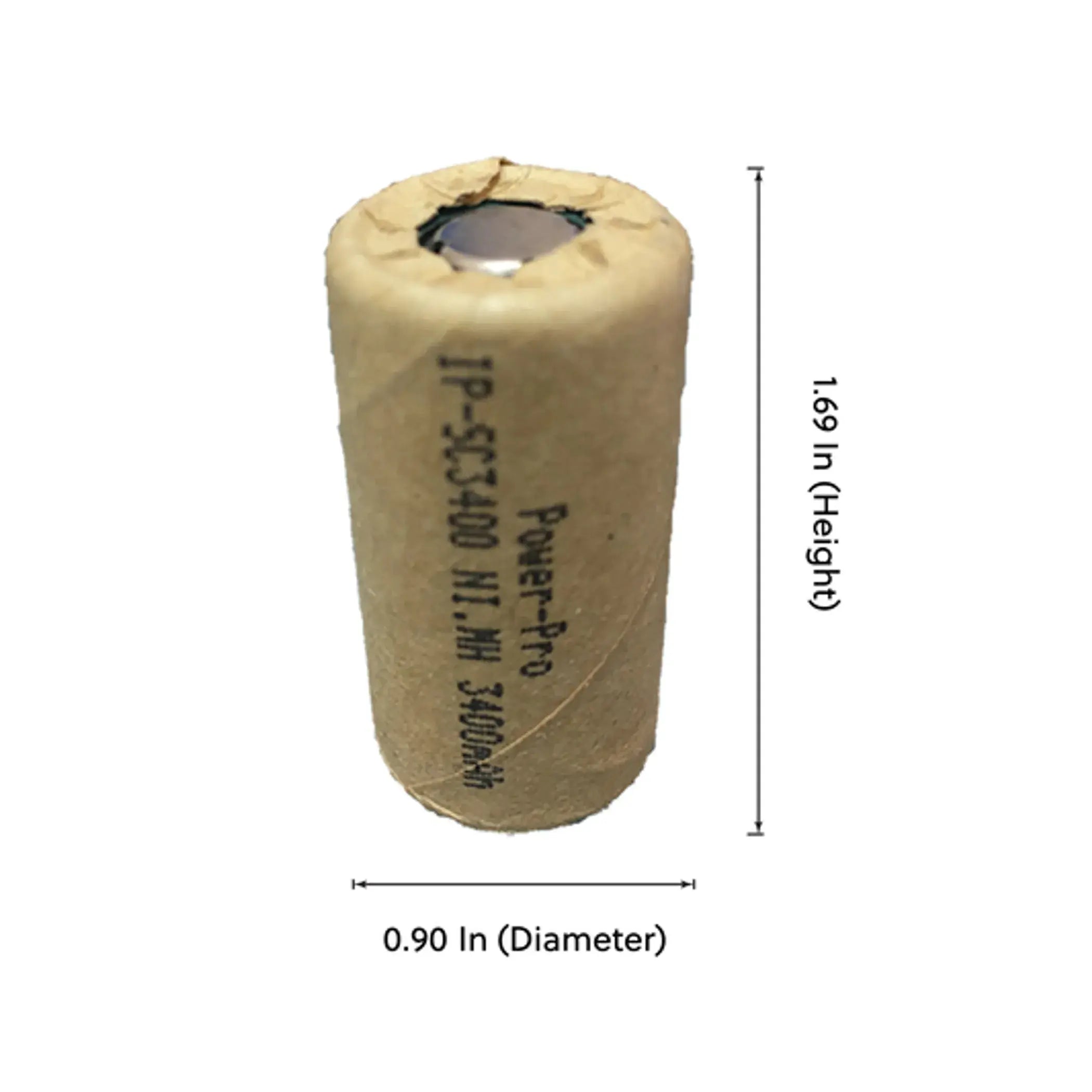 Power Sub C Ni-Mh 3400mAh Flat Top Battery - 4 Pack IP Power