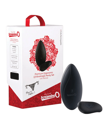PREMIUM ERGONOMIC VIBRATING PANTY SET W/ REMOTE Screaming O