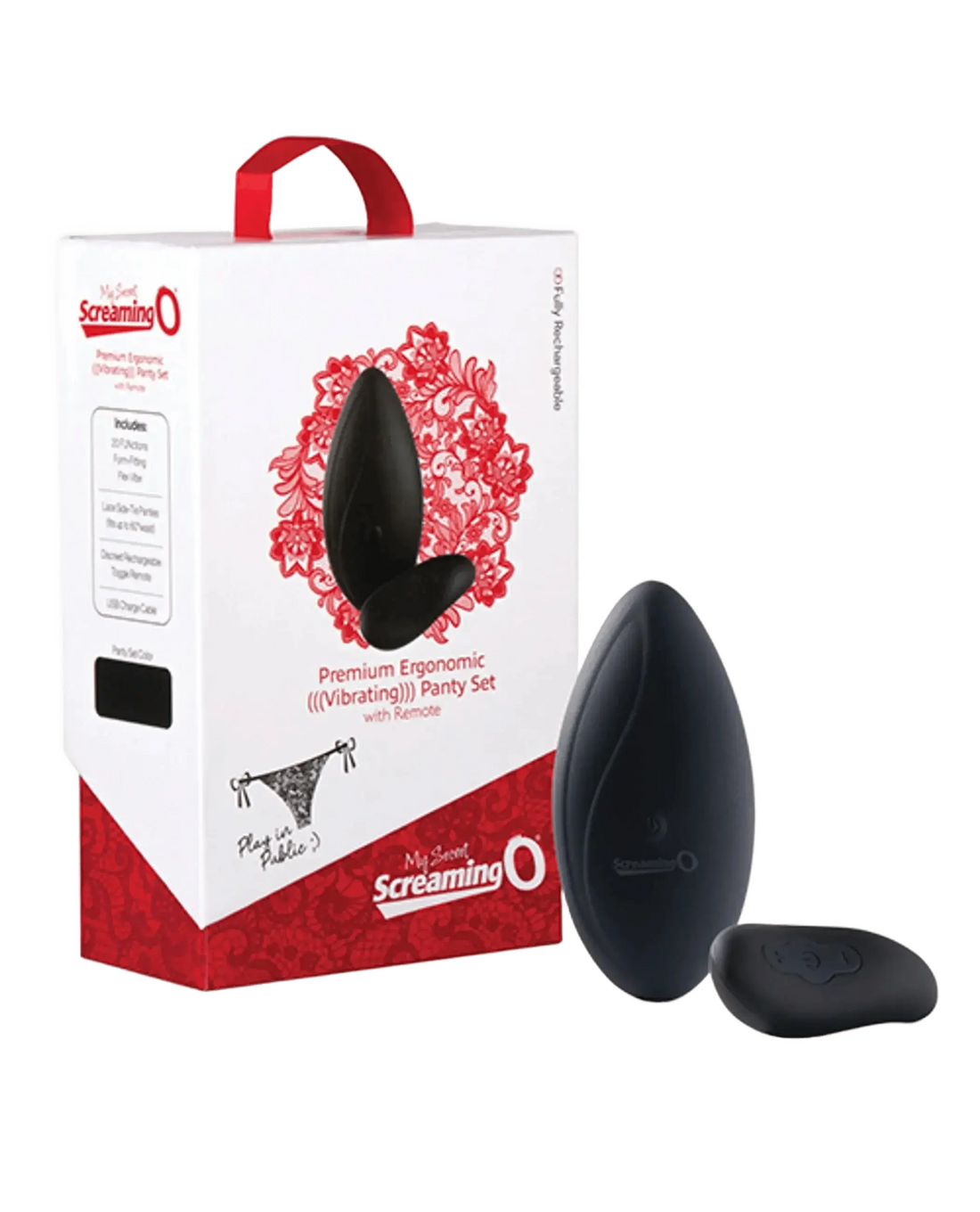 PREMIUM ERGONOMIC VIBRATING PANTY SET W/ REMOTE Screaming O