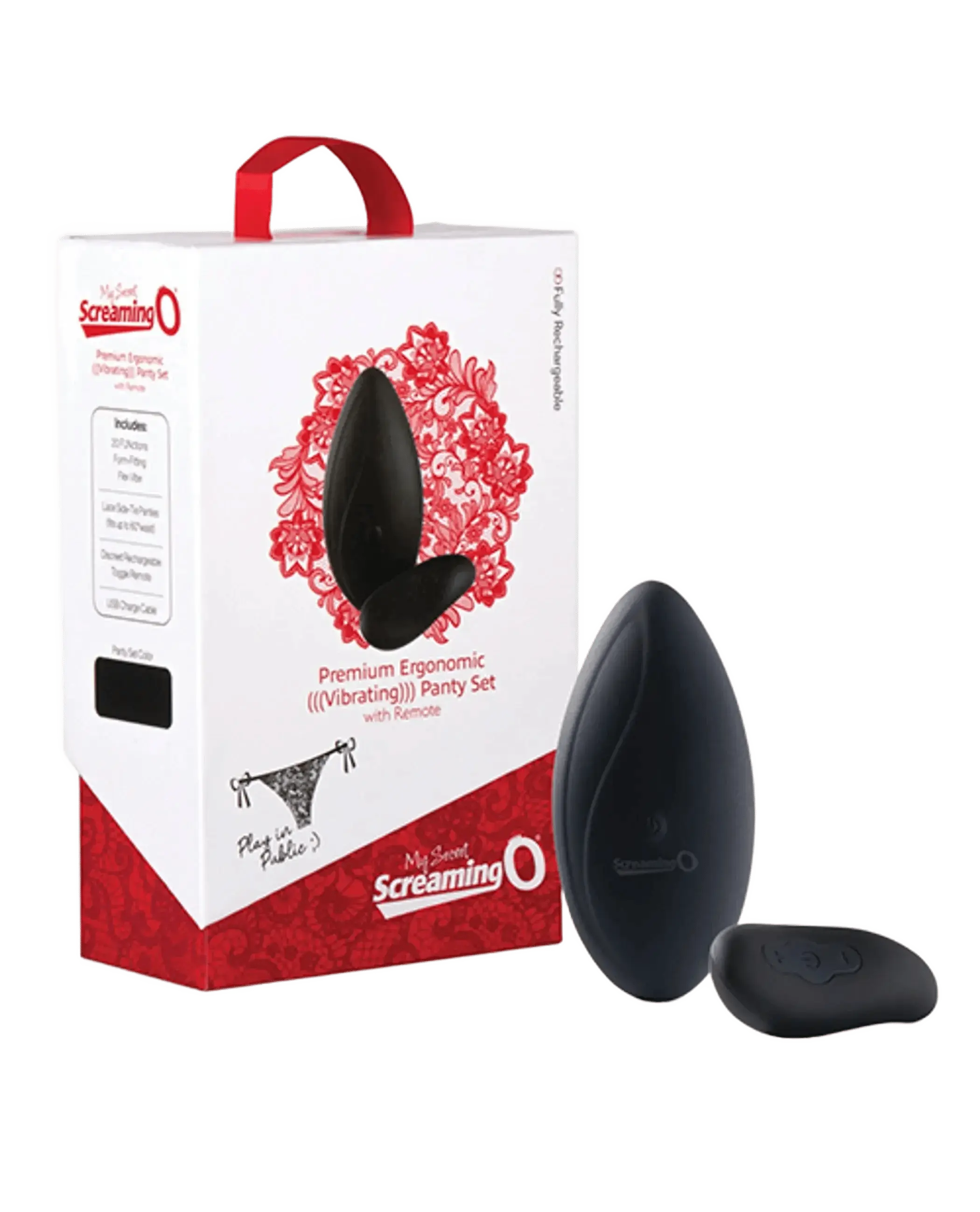 PREMIUM ERGONOMIC VIBRATING PANTY SET W/ REMOTE Screaming O
