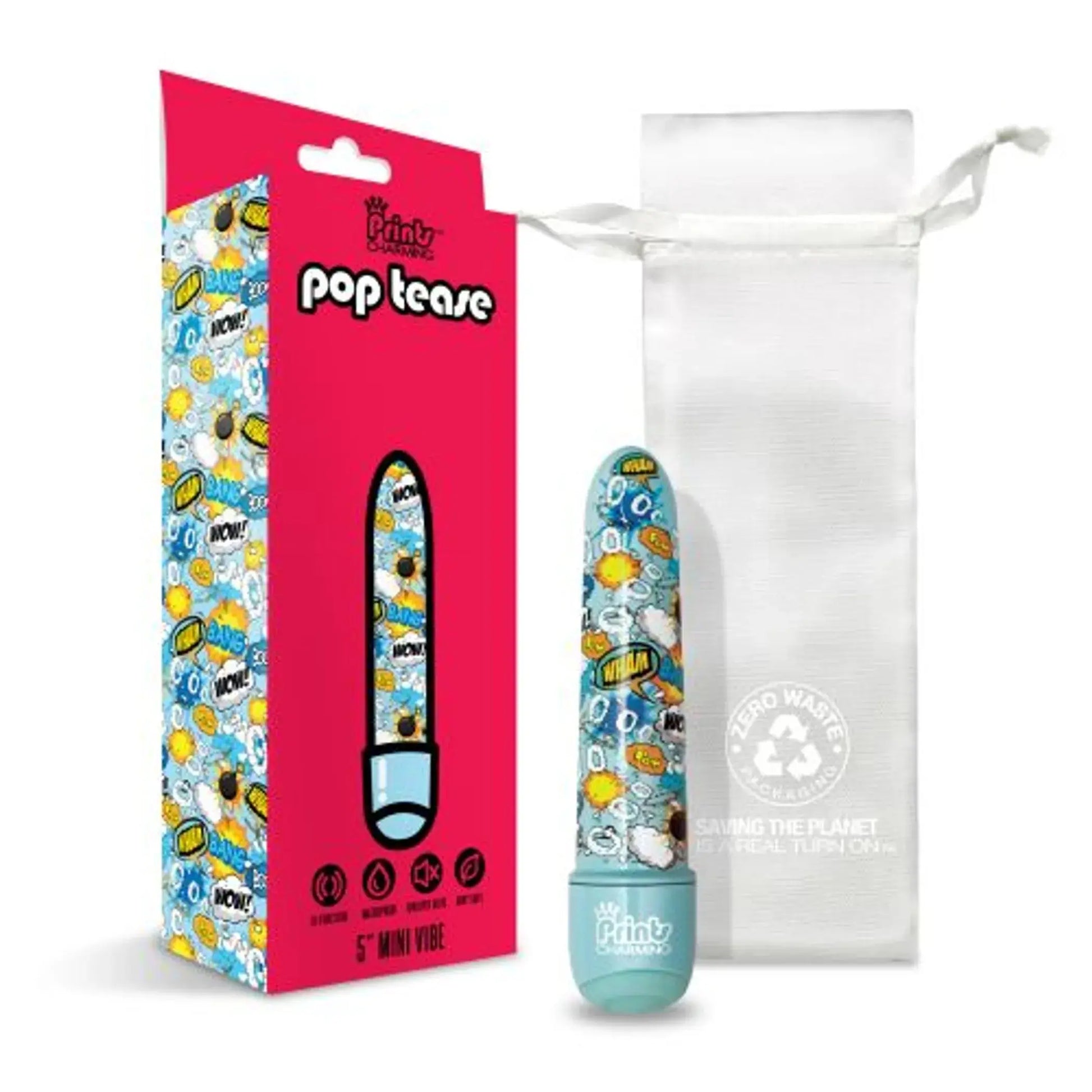 Prints Charming Pop Tease 5-Inch Mini Vibe Bang Blue Global Novelties