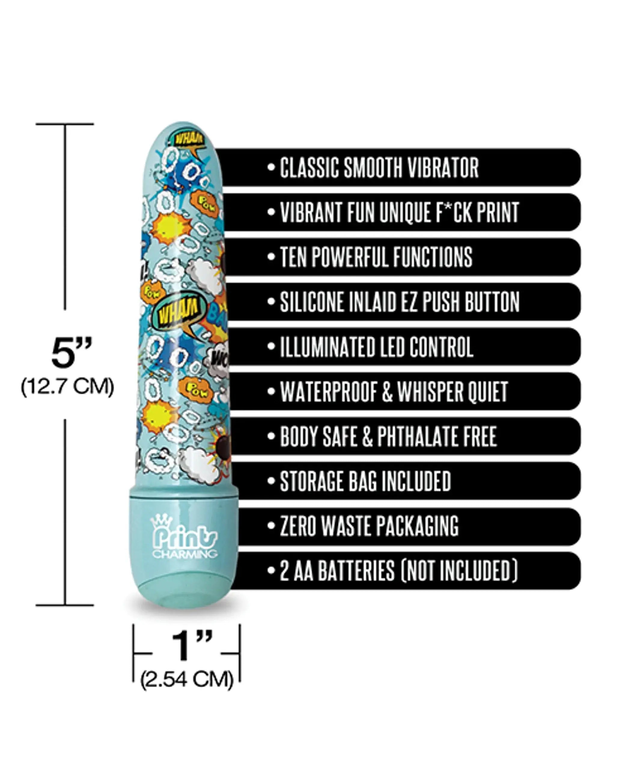 Prints Charming Pop Tease 5-Inch Mini Vibe Bang Blue Global Novelties