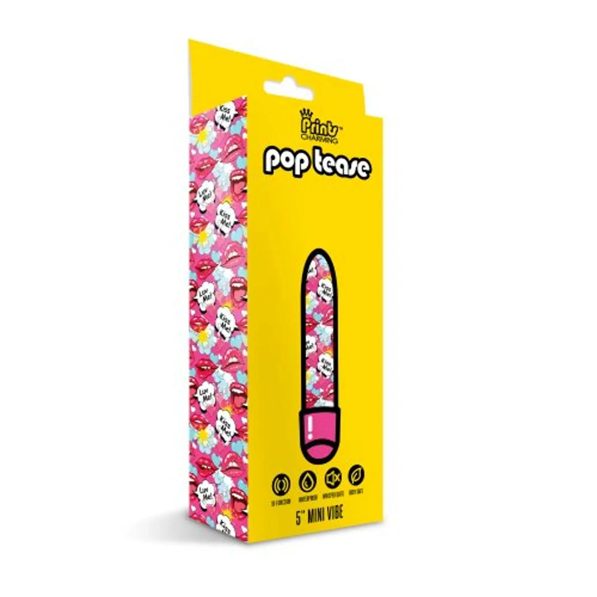 Prints Charming Pop Tease 5in Mini Vibe Kiss Me Pink Global Novelties