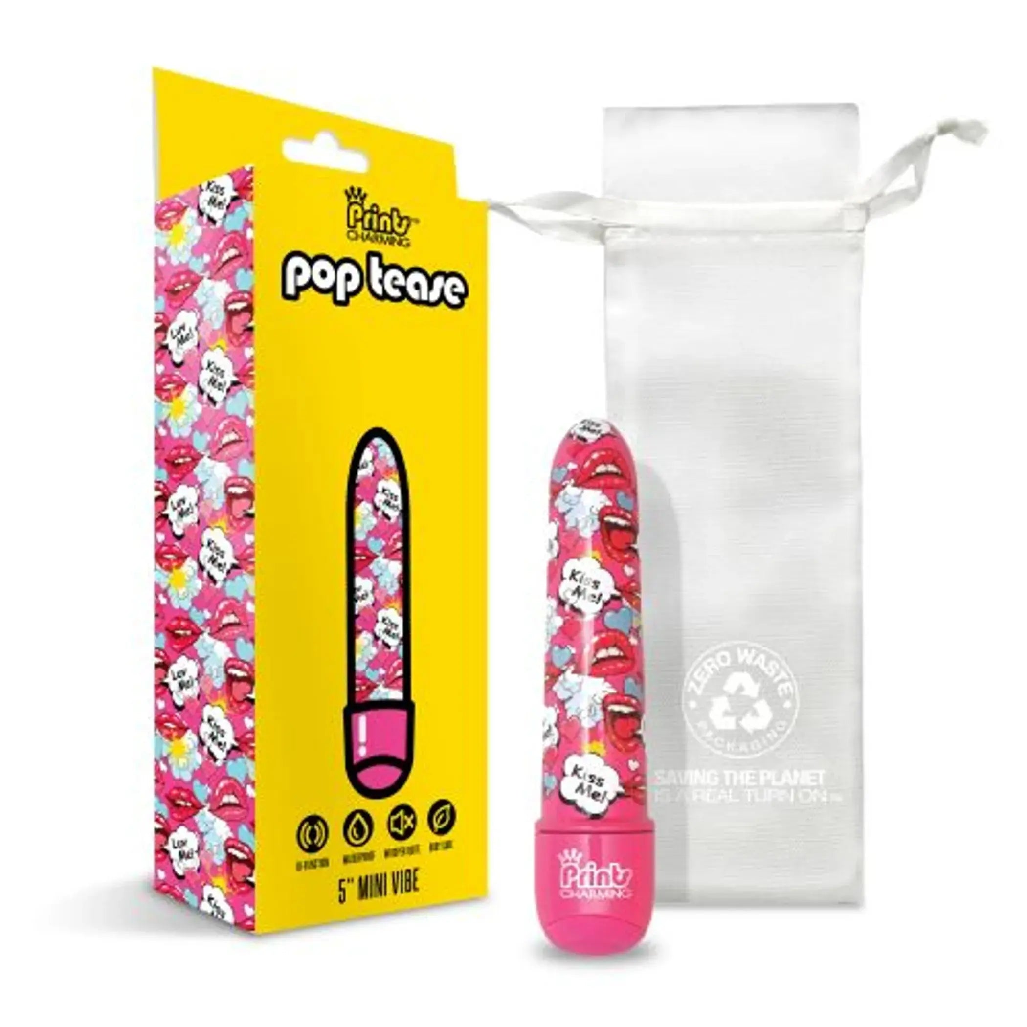 Prints Charming Pop Tease 5in Mini Vibe Kiss Me Pink Global Novelties