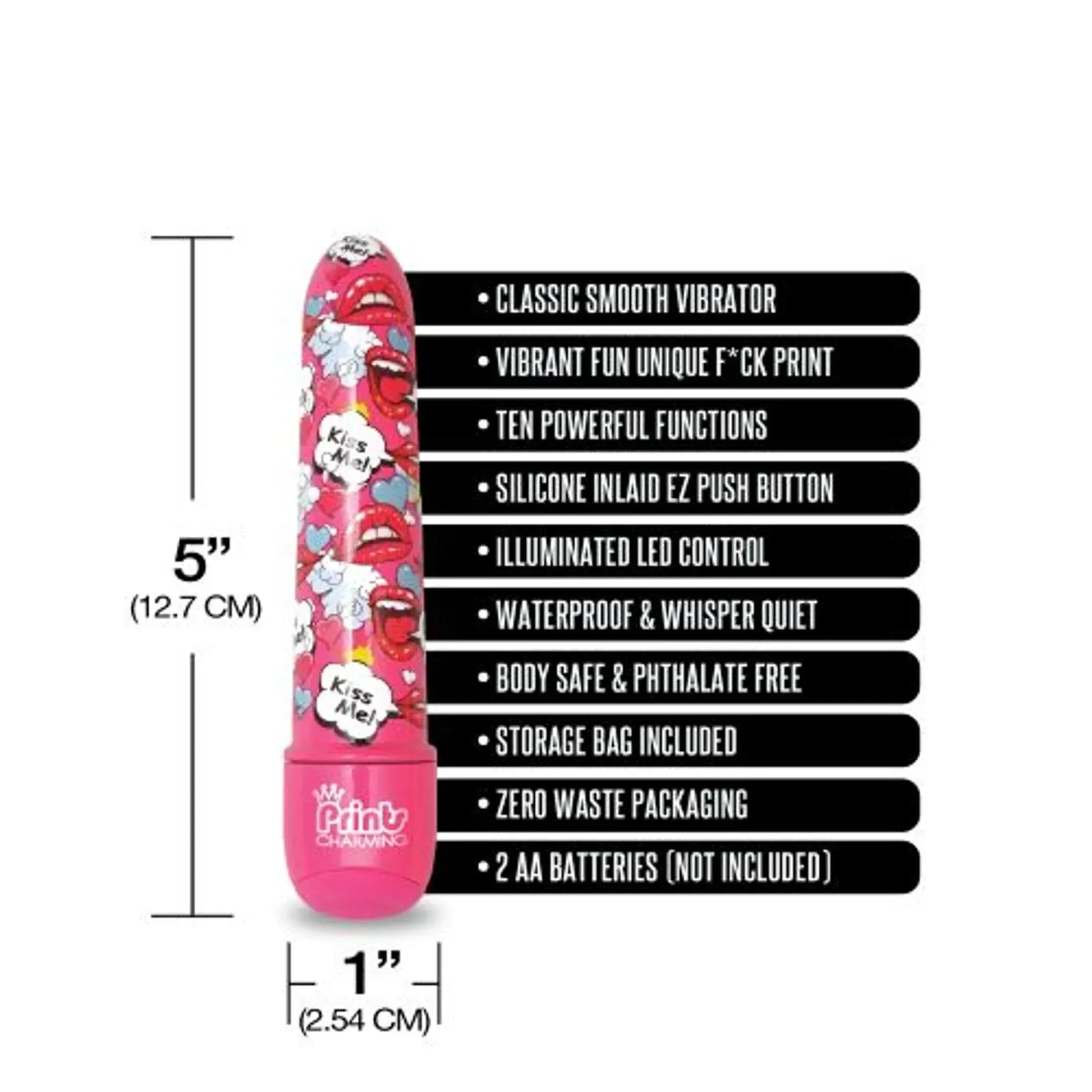Prints Charming Pop Tease 5in Mini Vibe Kiss Me Pink Global Novelties
