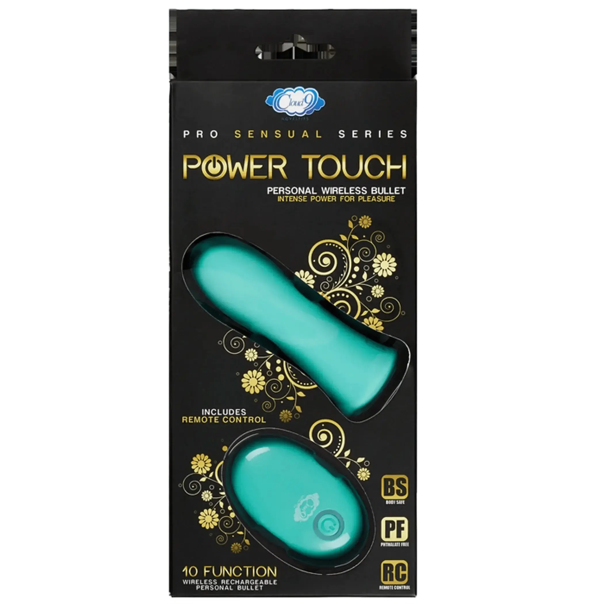 PRO SENSUAL POWER TOUCH BULLET W/ REMOTE CONTROL TEAL Cloud 9 Novelties
