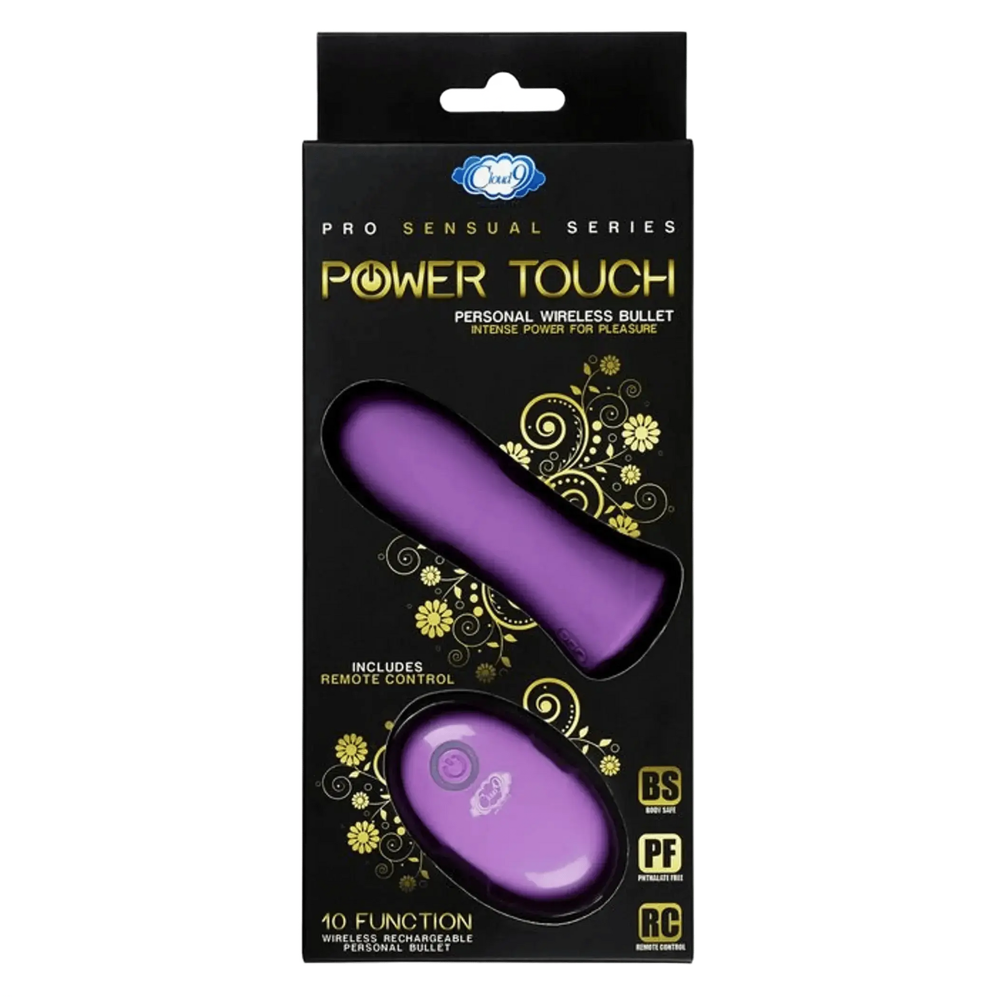 PRO SENSUAL POWER TOUCH BULLET W/ REMOTE CONTROL PURPLE Cloud 9 Novelties