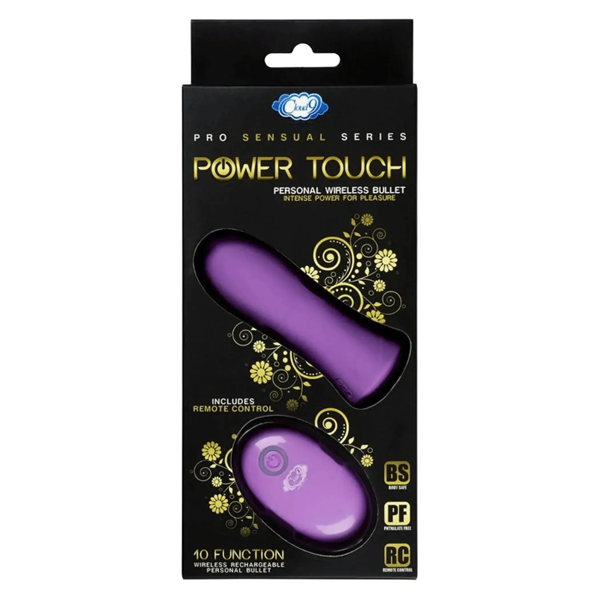 PRO SENSUAL POWER TOUCH BULLET W/ REMOTE CONTROL PURPLE Cloud 9 Novelties