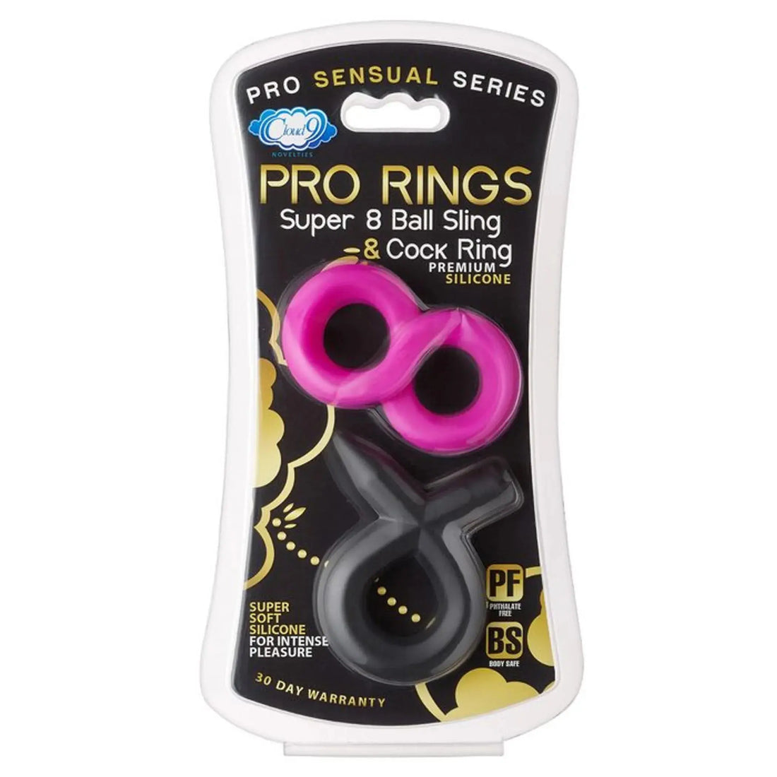 Pro Sensual Silicone Super 8 Ring & Tie Sling 2 Pack Cloud 9 Novelties