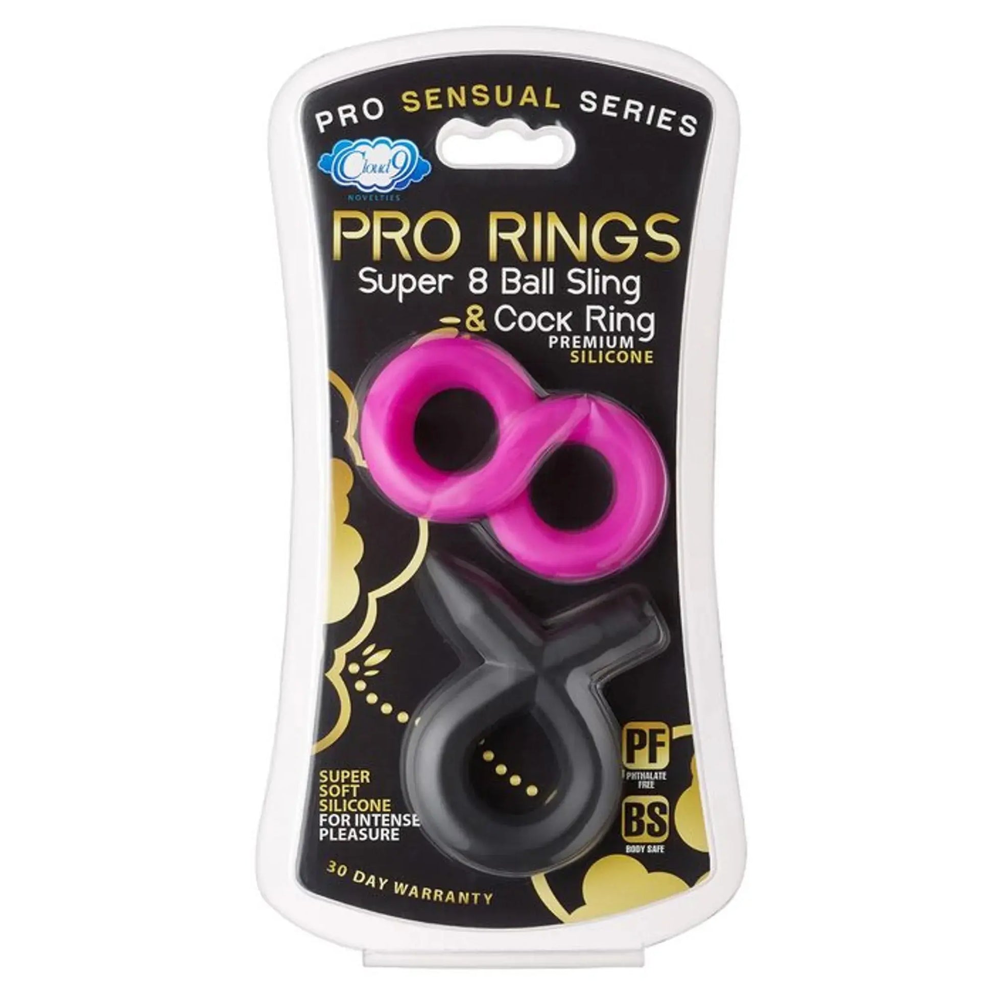 Pro Sensual Silicone Super 8 Ring & Tie Sling 2 Pack Cloud 9 Novelties