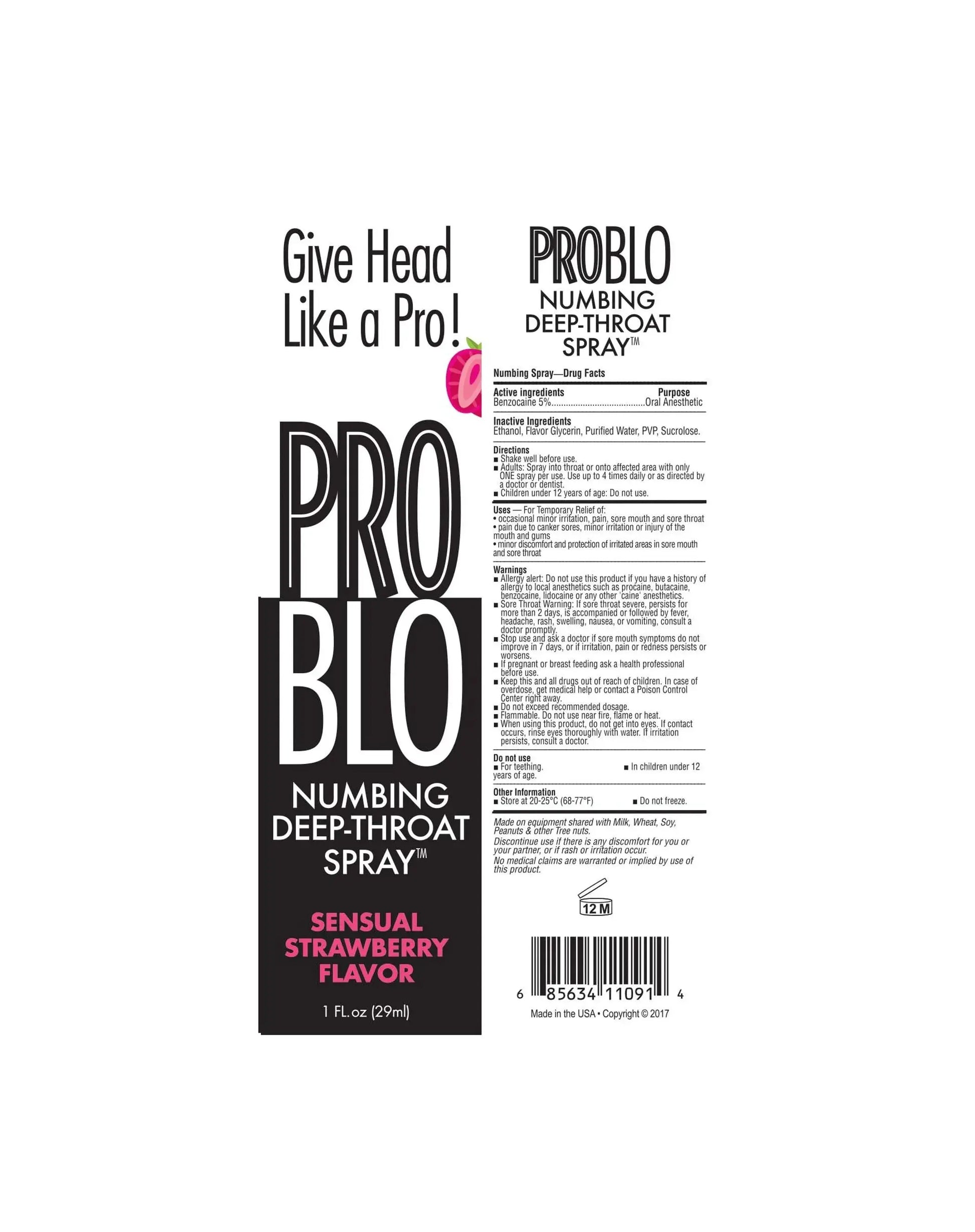 Proble Deep Throat Spray Strawberry Little Genie