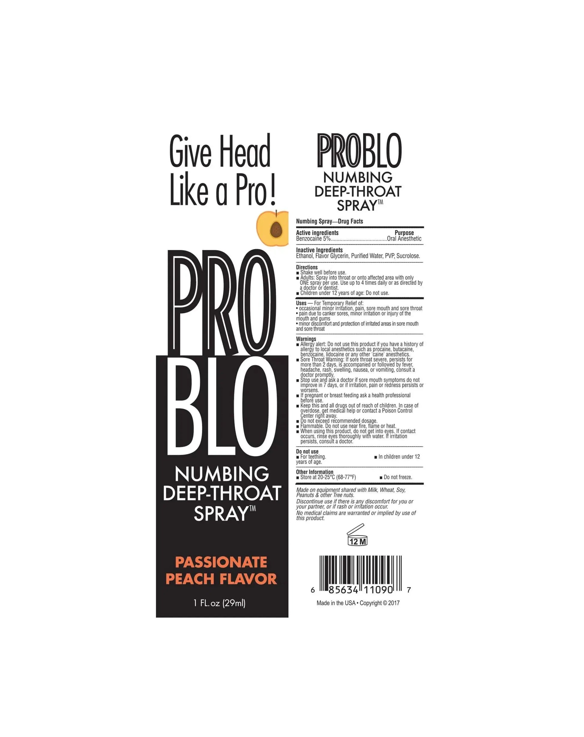 Problo Deep Throat Spray Peach Little Genie