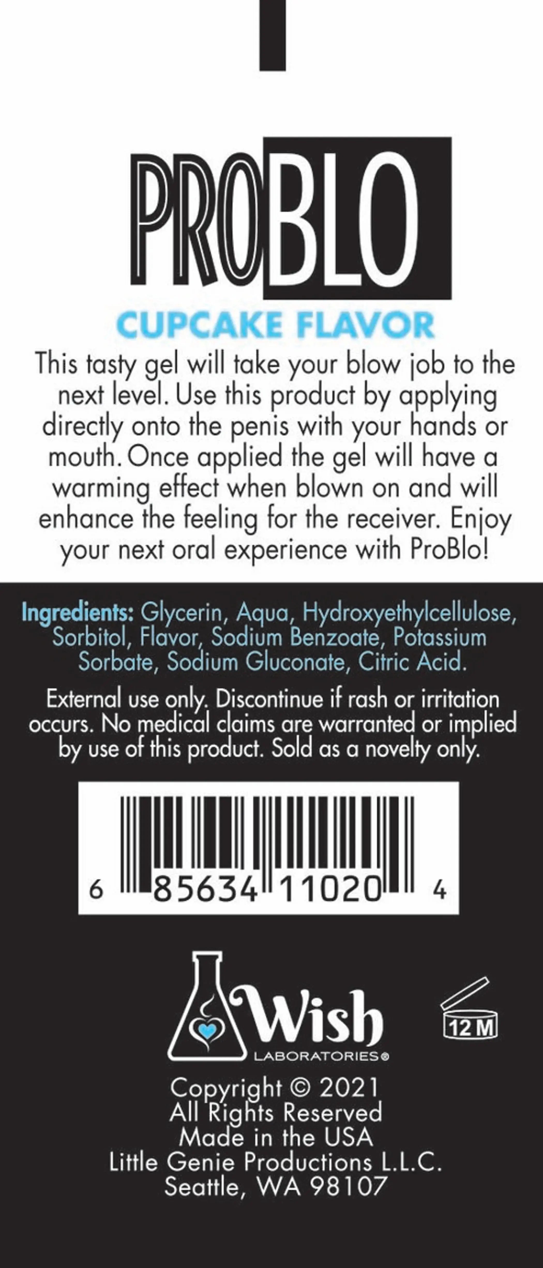 Problo Oral Pleasure Gel Cupcake 1.5 oz Little Genie
