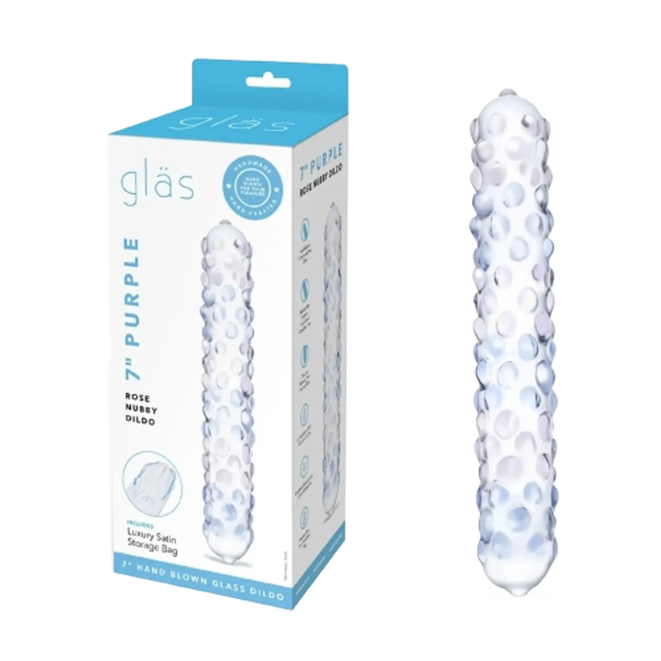GLAS PURPLE ROSE NUBBY DILDO Electric / Hustler Lingerie