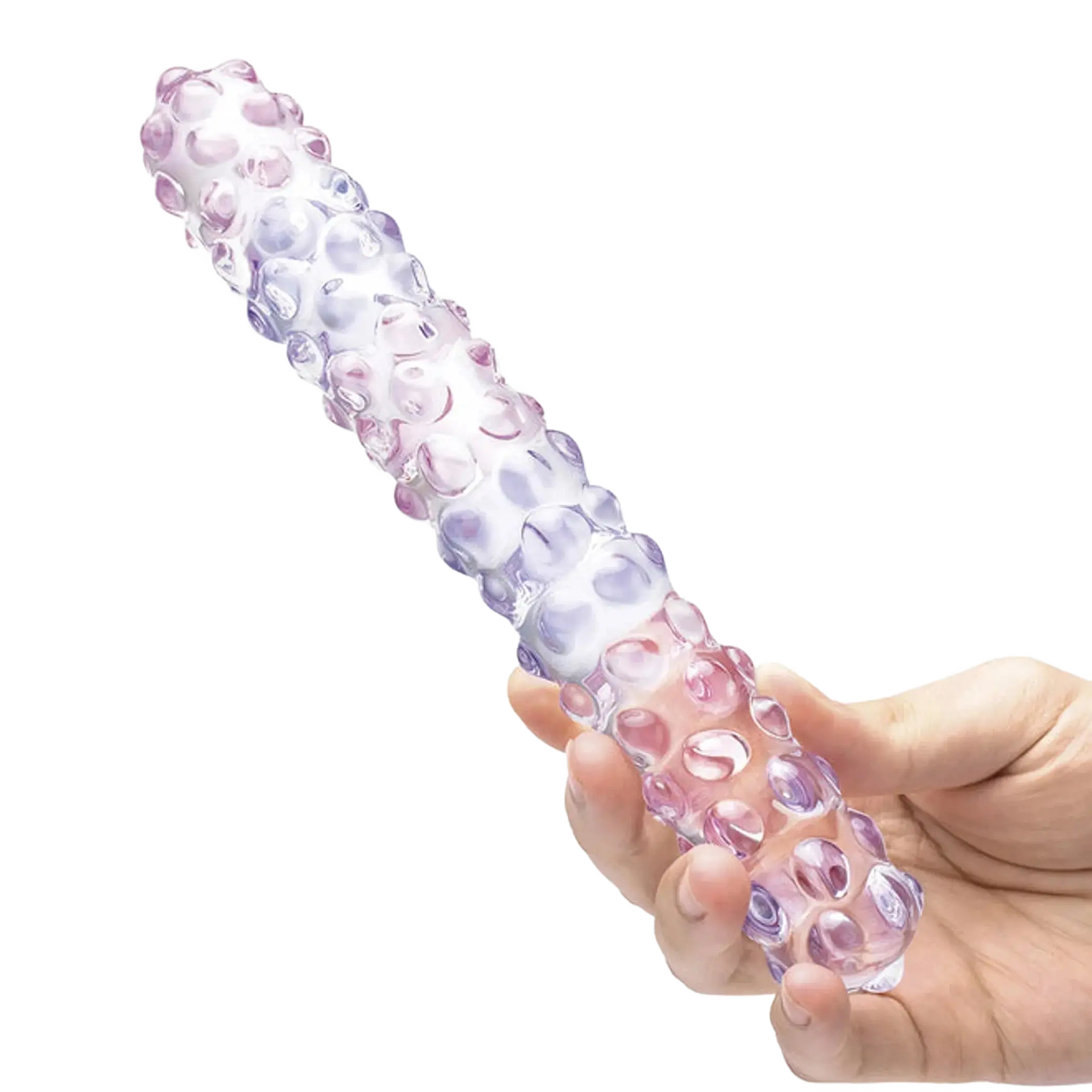 GLAS 9 PURPLE ROSE NUBBY DILDO " Electric / Hustler Lingerie
