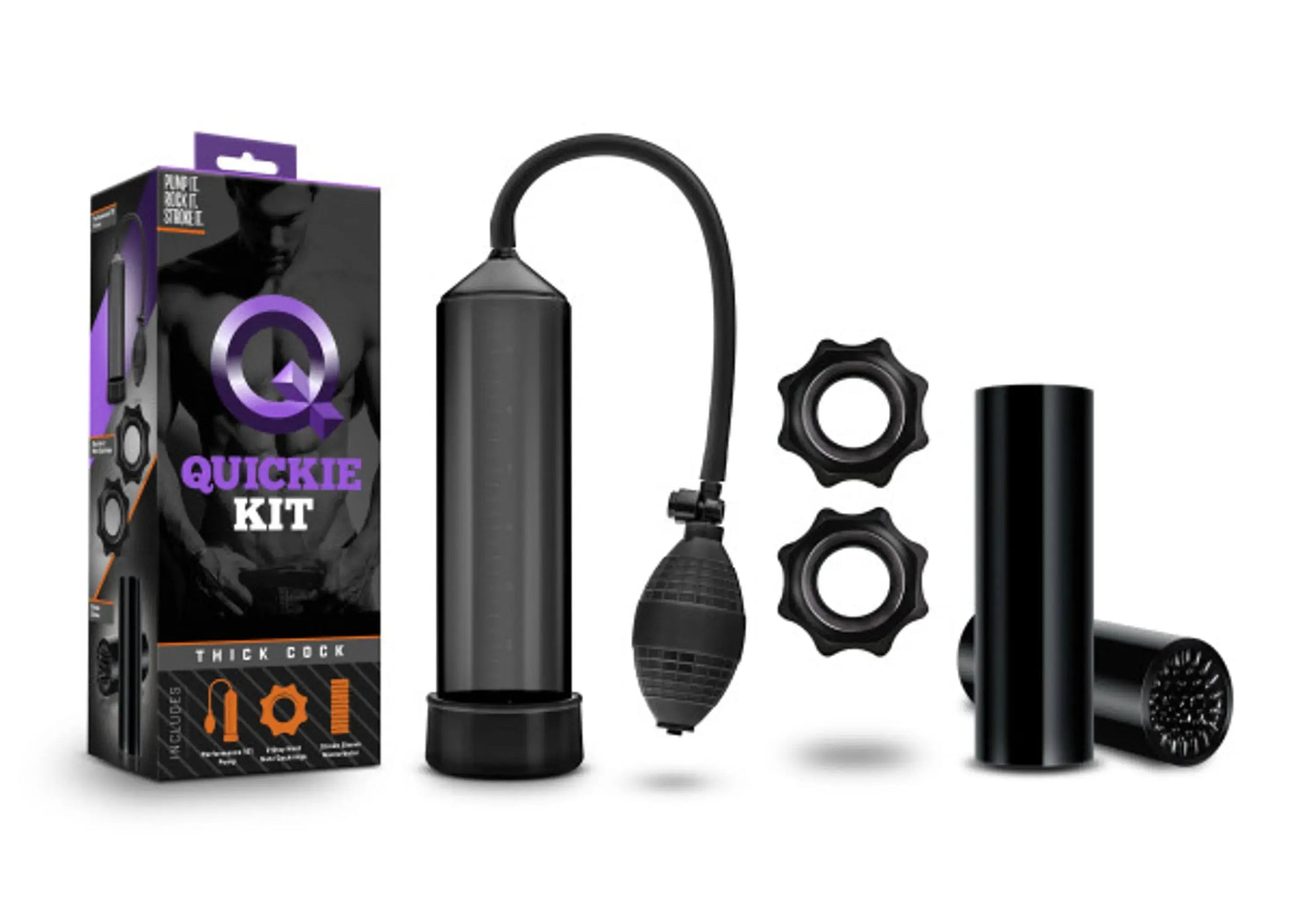 Quickie Kit Thick Cock Black Blush Novelties