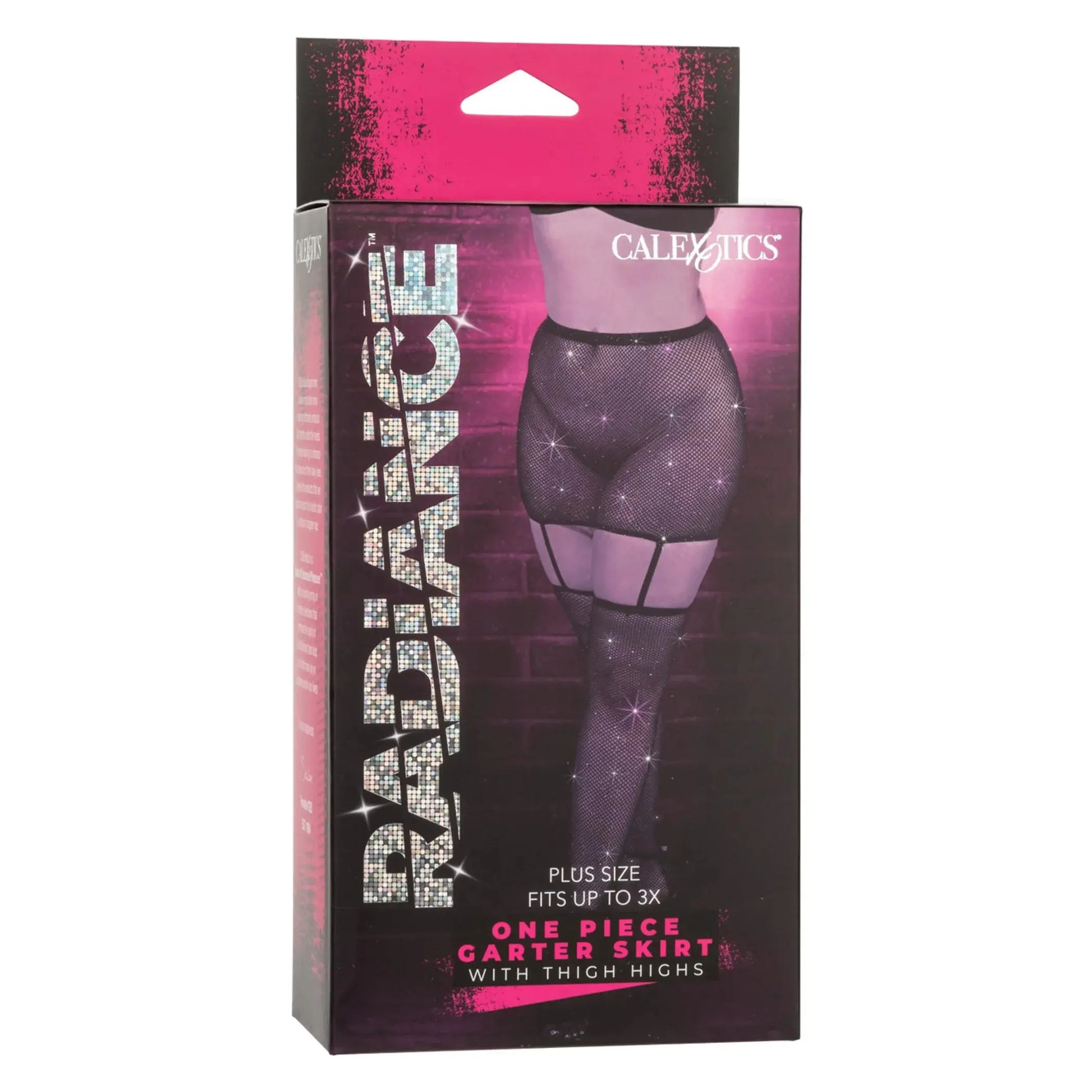 RADIANCE PLUS SIZE 1PC GARTER SKIRT W/ THIGH HIGHS California Exotic Novelties