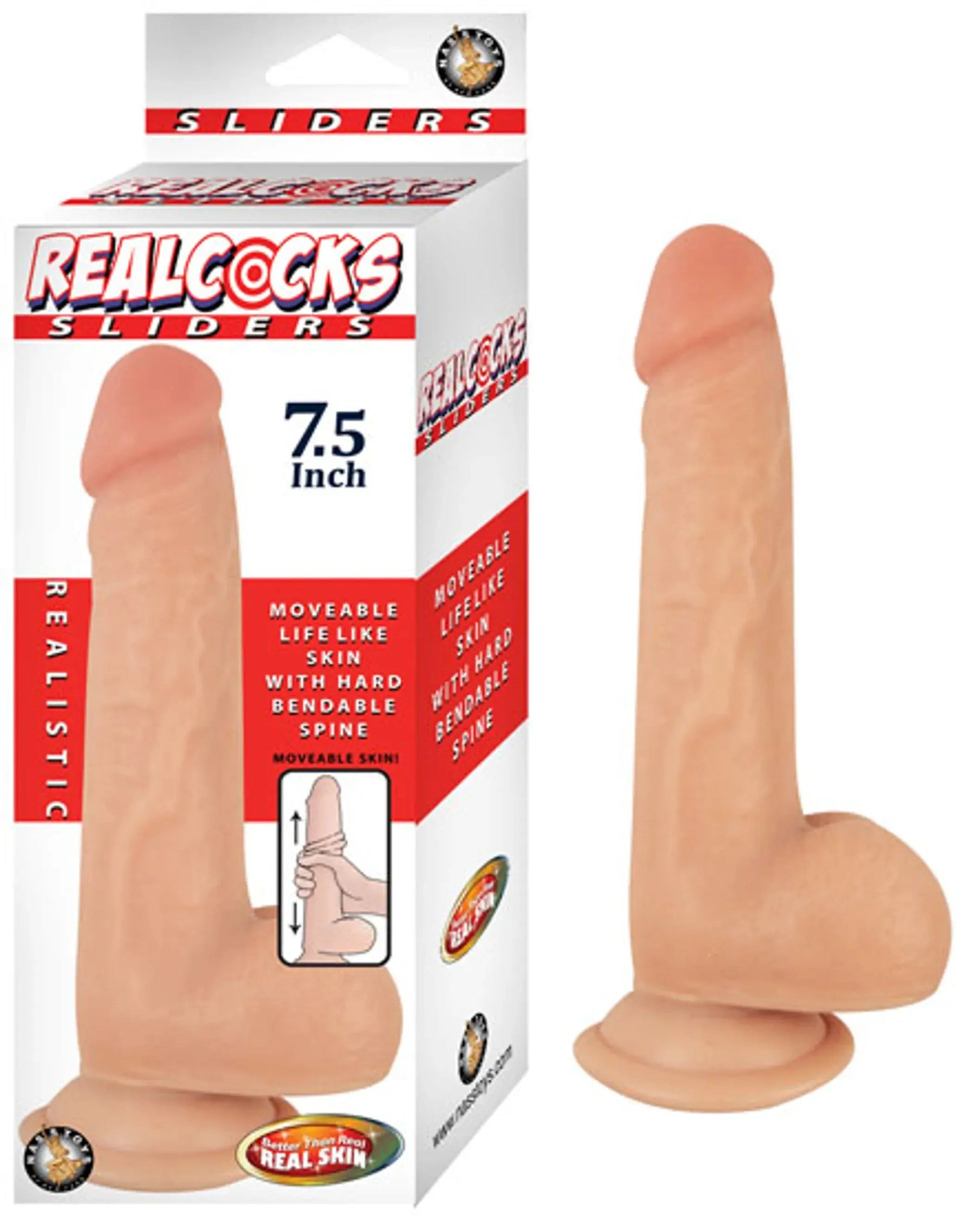 REAL COCKS SLIDERS 7.5IN FLESH Nasstoys