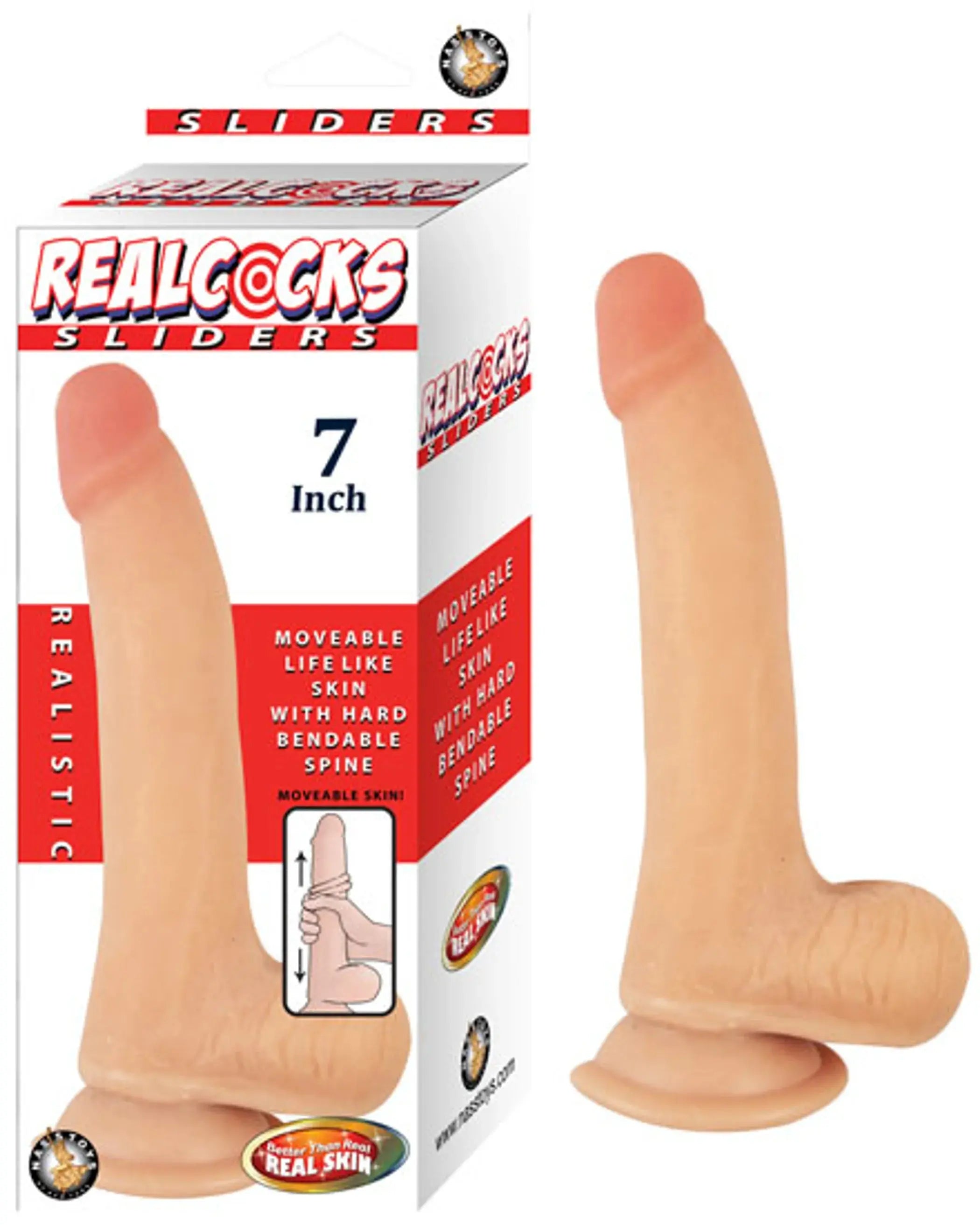 REAL COCKS SLIDERS 7IN FLESH Nasstoys