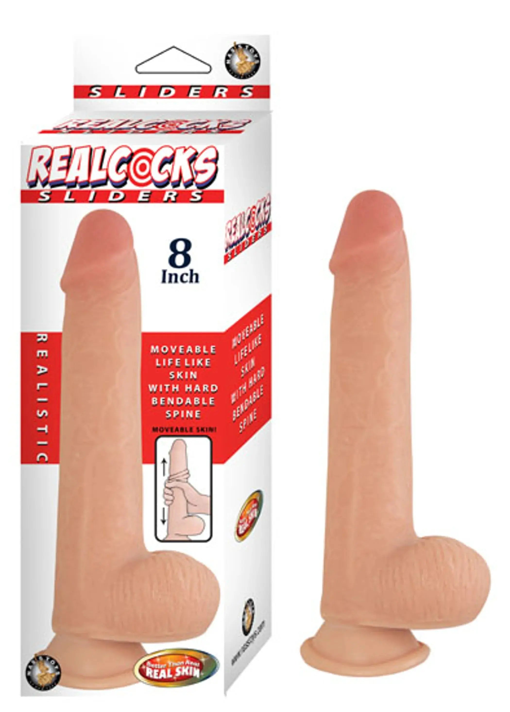 REAL COCKS SLIDERS 8IN FLESH Nasstoys