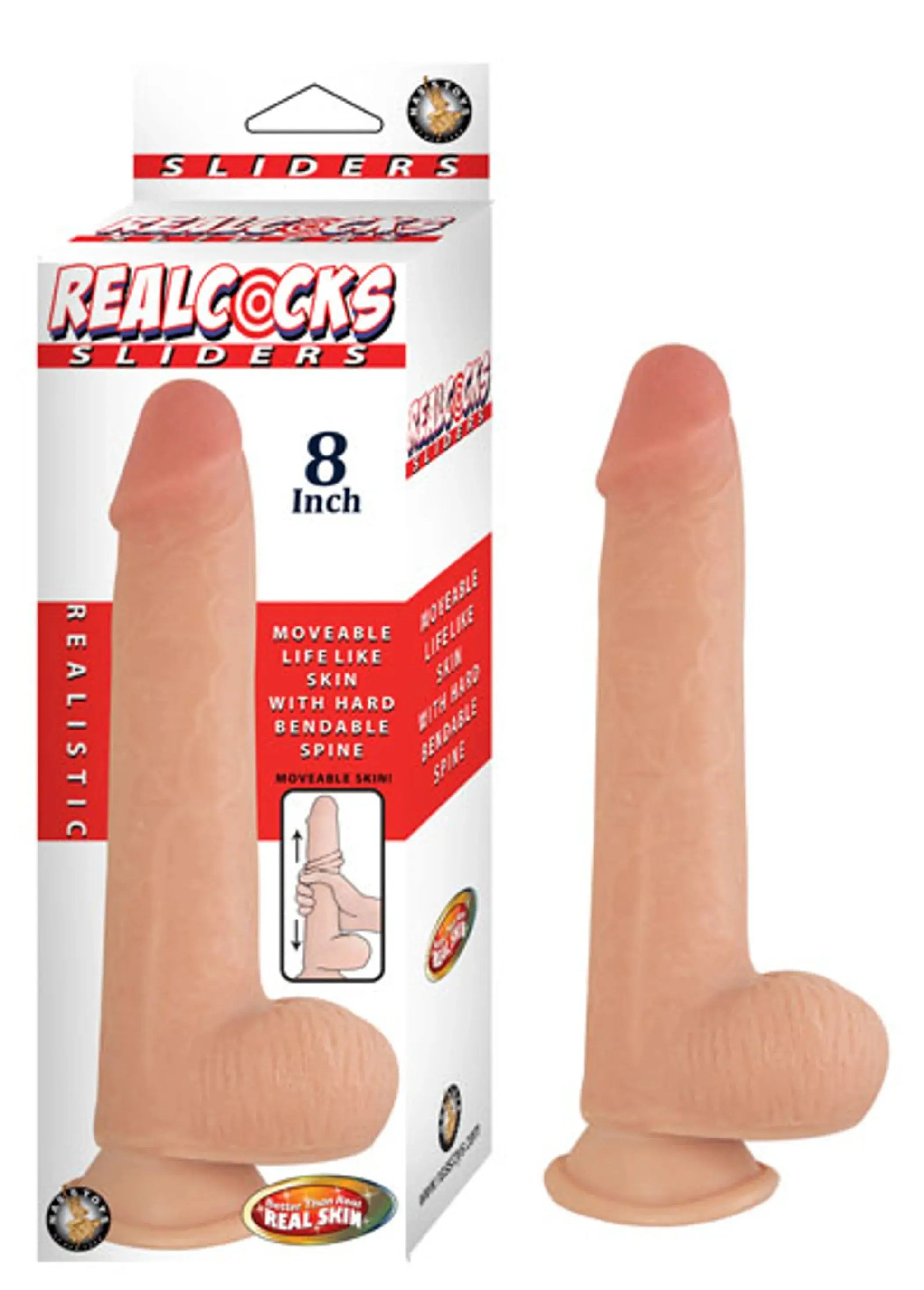 REAL COCKS SLIDERS 8IN FLESH Nasstoys