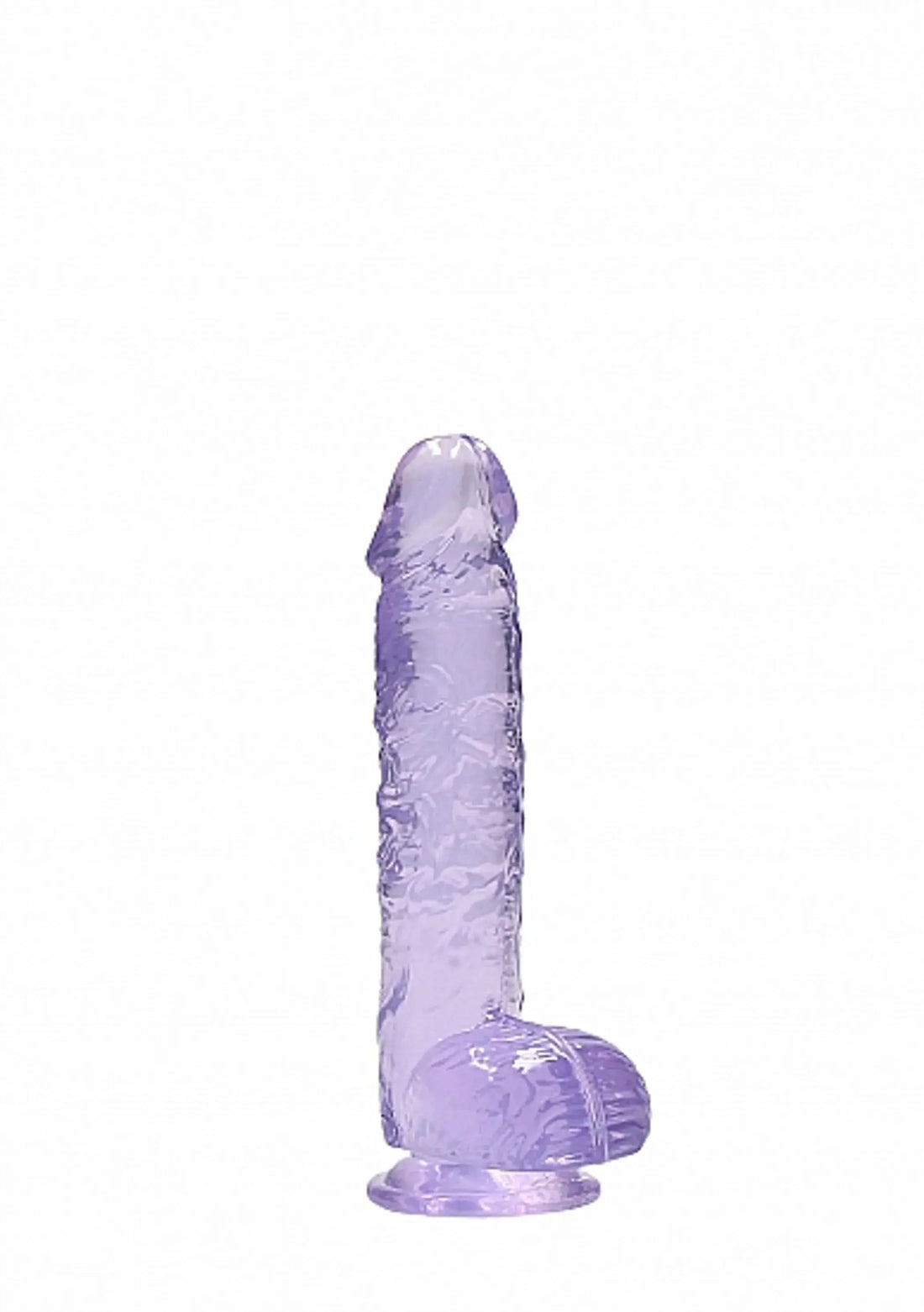REALROCK 6IN REALISTIC DILDO W/ BALLS CLEAR PURPLE SHOTS AMERICA