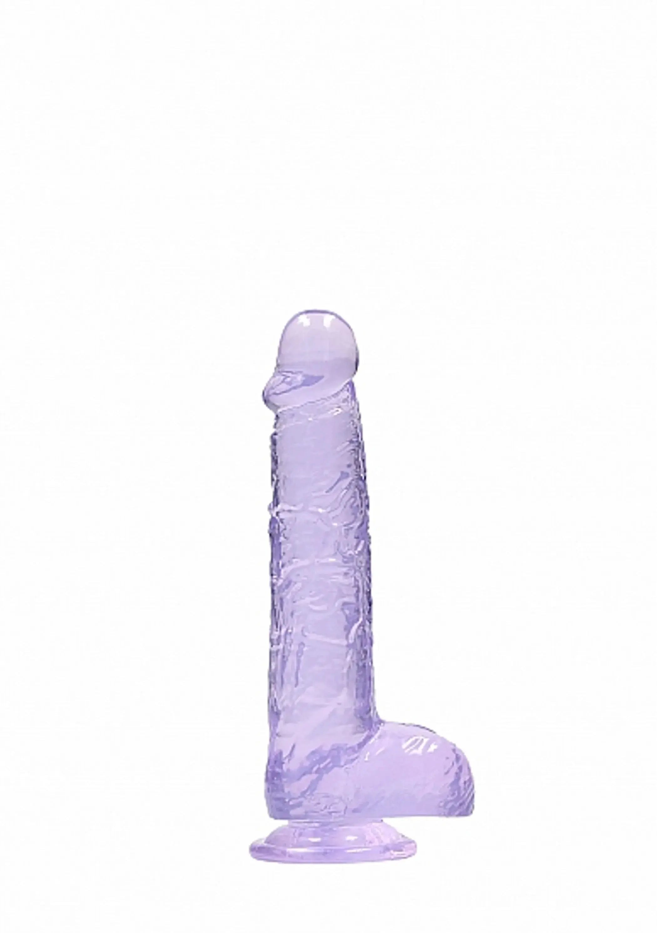 REALROCK 6IN REALISTIC DILDO W/ BALLS CLEAR PURPLE SHOTS AMERICA