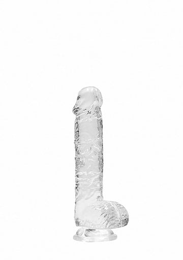 REALROCK 6IN REALISTIC DILDO W/ BALLS CRYSTAL CLEAR SHOTS AMERICA