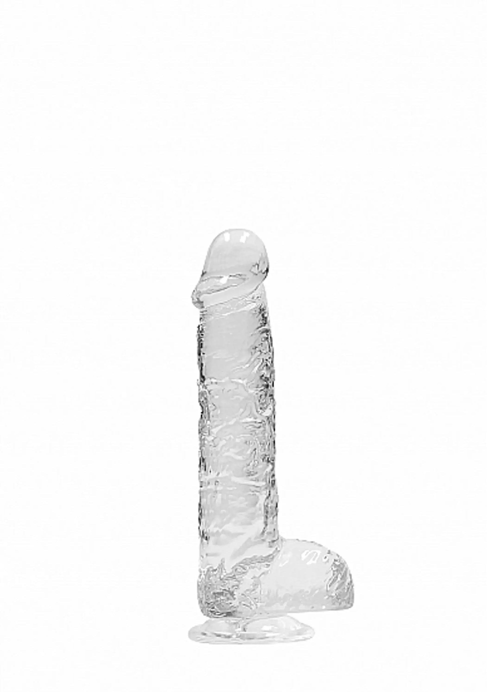 REALROCK 6IN REALISTIC DILDO W/ BALLS CRYSTAL CLEAR SHOTS AMERICA