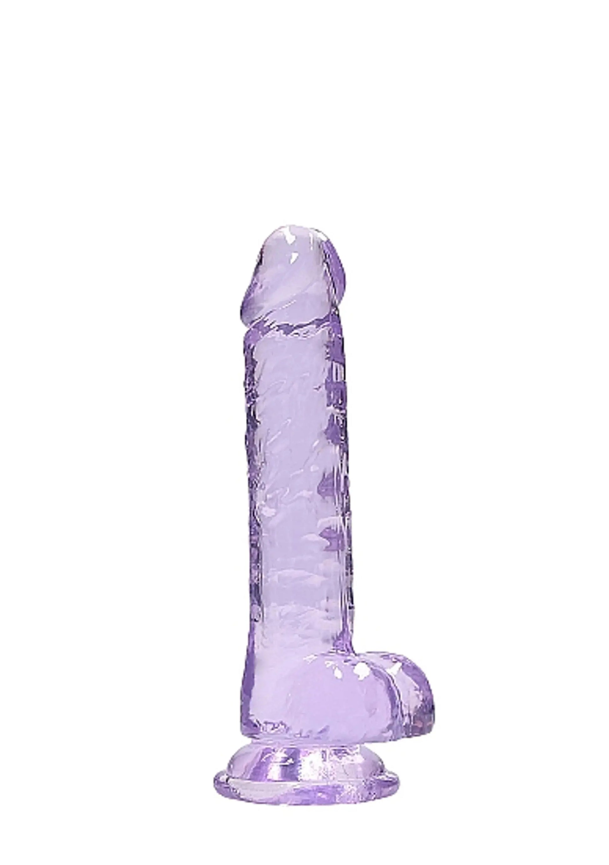 REALROCK 7IN REALISTIC DILDO W/ BALLS CLEAR PURPLE SHOTS AMERICA