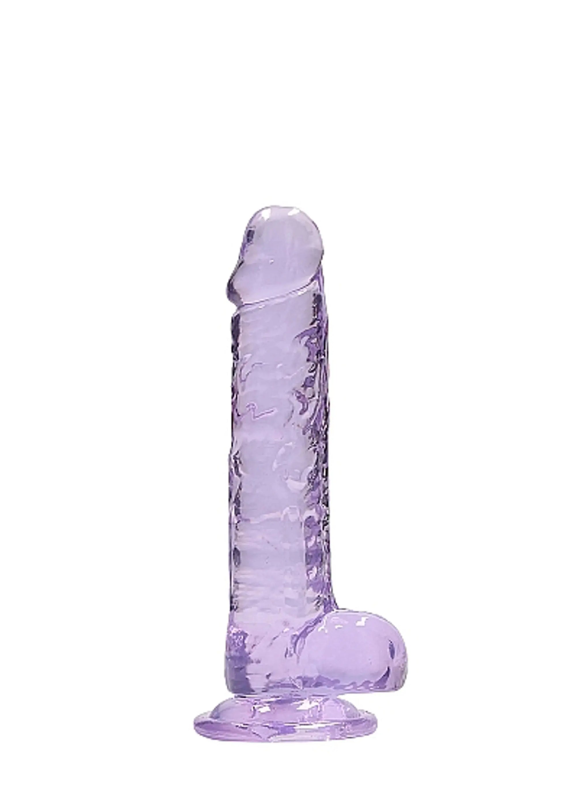REALROCK 7IN REALISTIC DILDO W/ BALLS CLEAR PURPLE SHOTS AMERICA