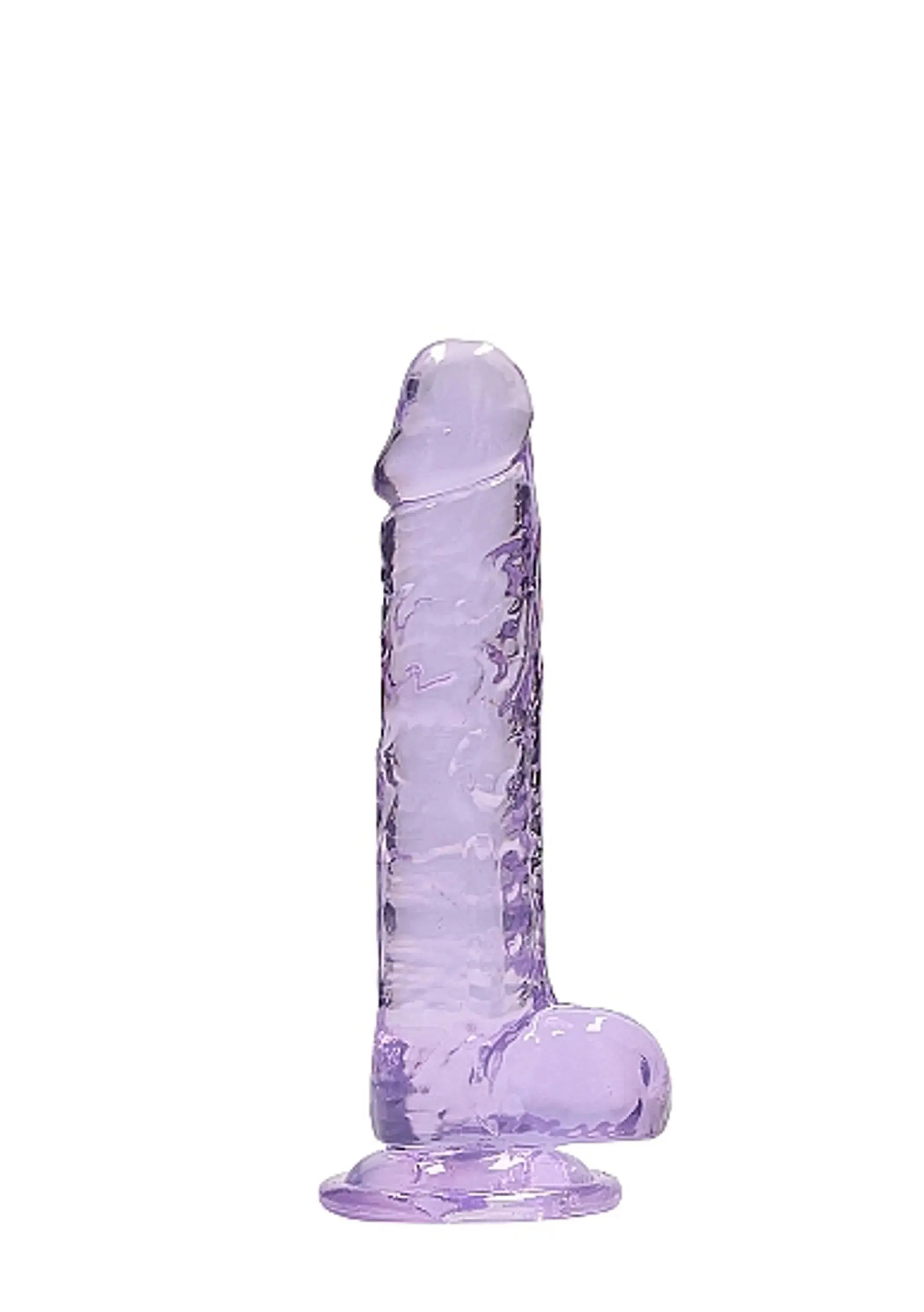 REALROCK 7IN REALISTIC DILDO W/ BALLS CLEAR PURPLE SHOTS AMERICA