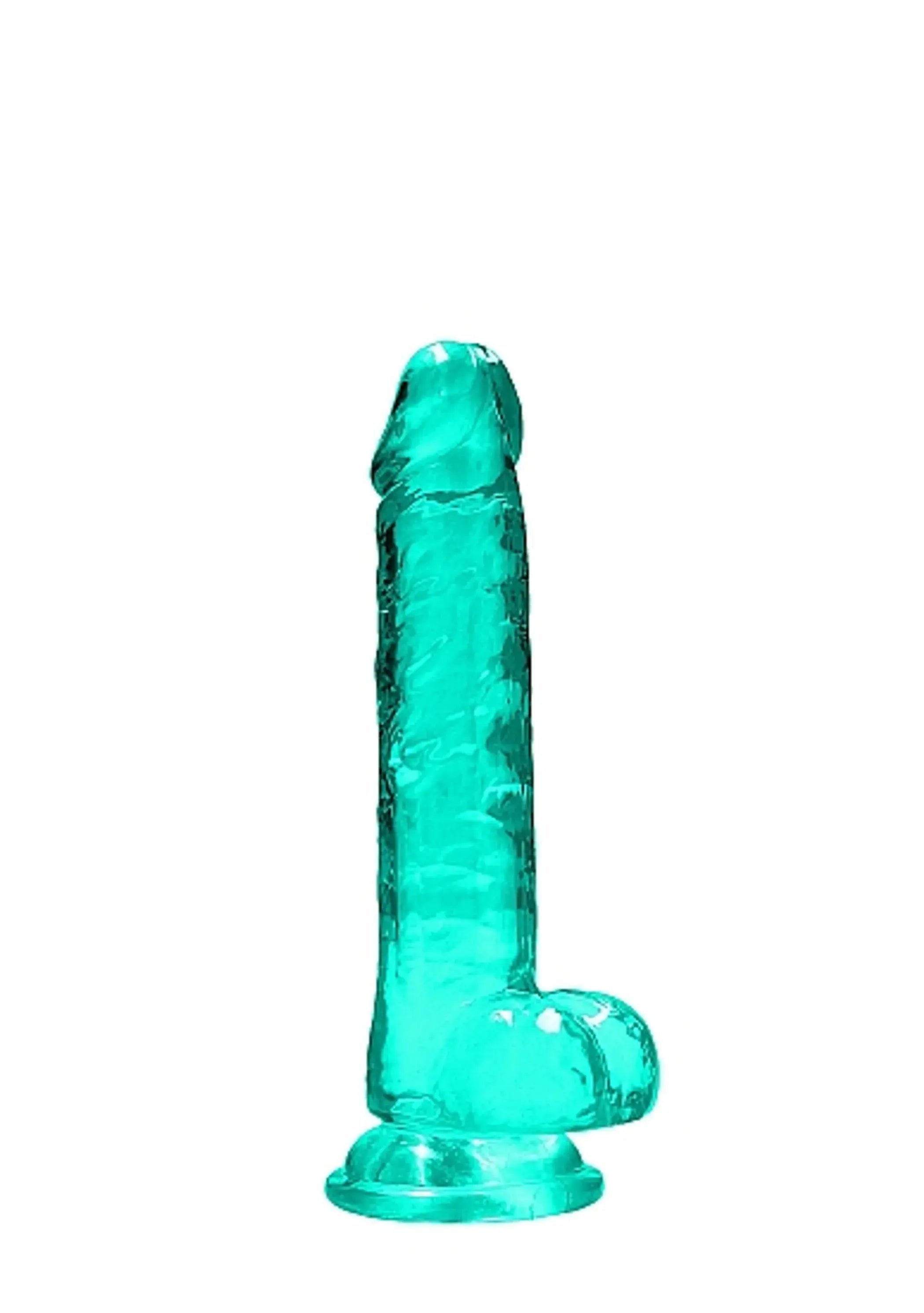 REALROCK 7IN REALISTIC DILDO W/ BALLS TURQUOISE SHOTS AMERICA