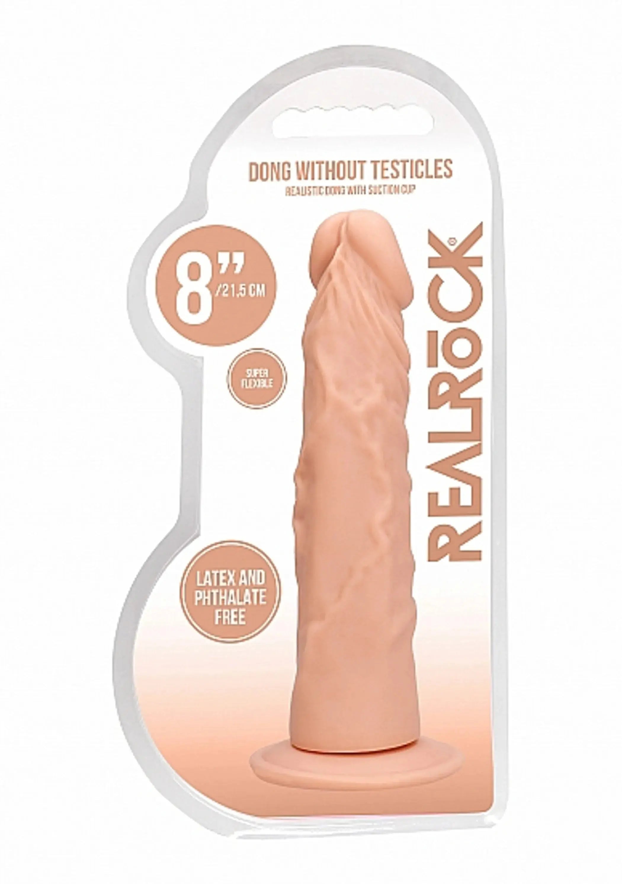 REALROCK 8IN DONG FLESH W/O TESTICLES SHOTS AMERICA