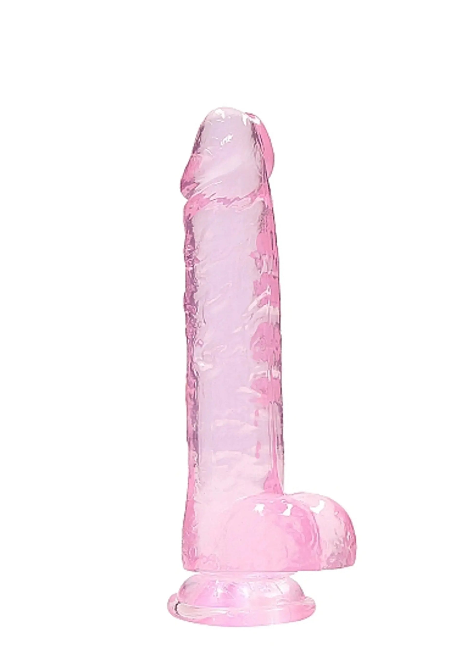 REALROCK 8IN REALISTIC DILDO W/ BALLS CLEAR PINK SHOTS AMERICA
